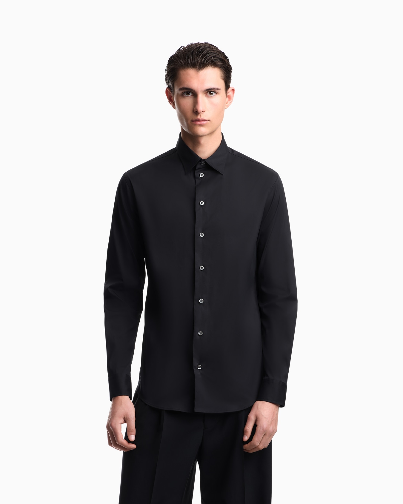 Technical stretch cotton shirt Slide 2