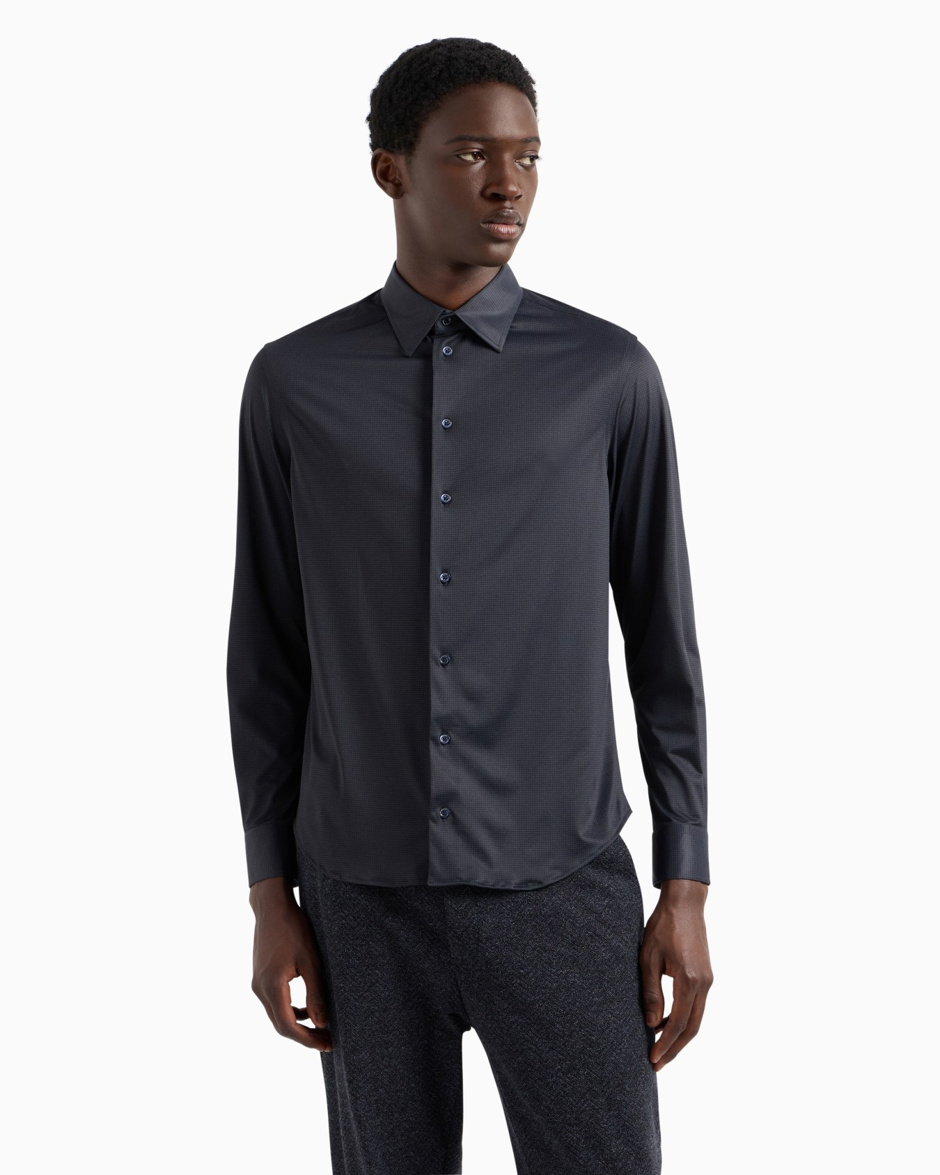 Camicia in tessutto stretch stampato Slide 1