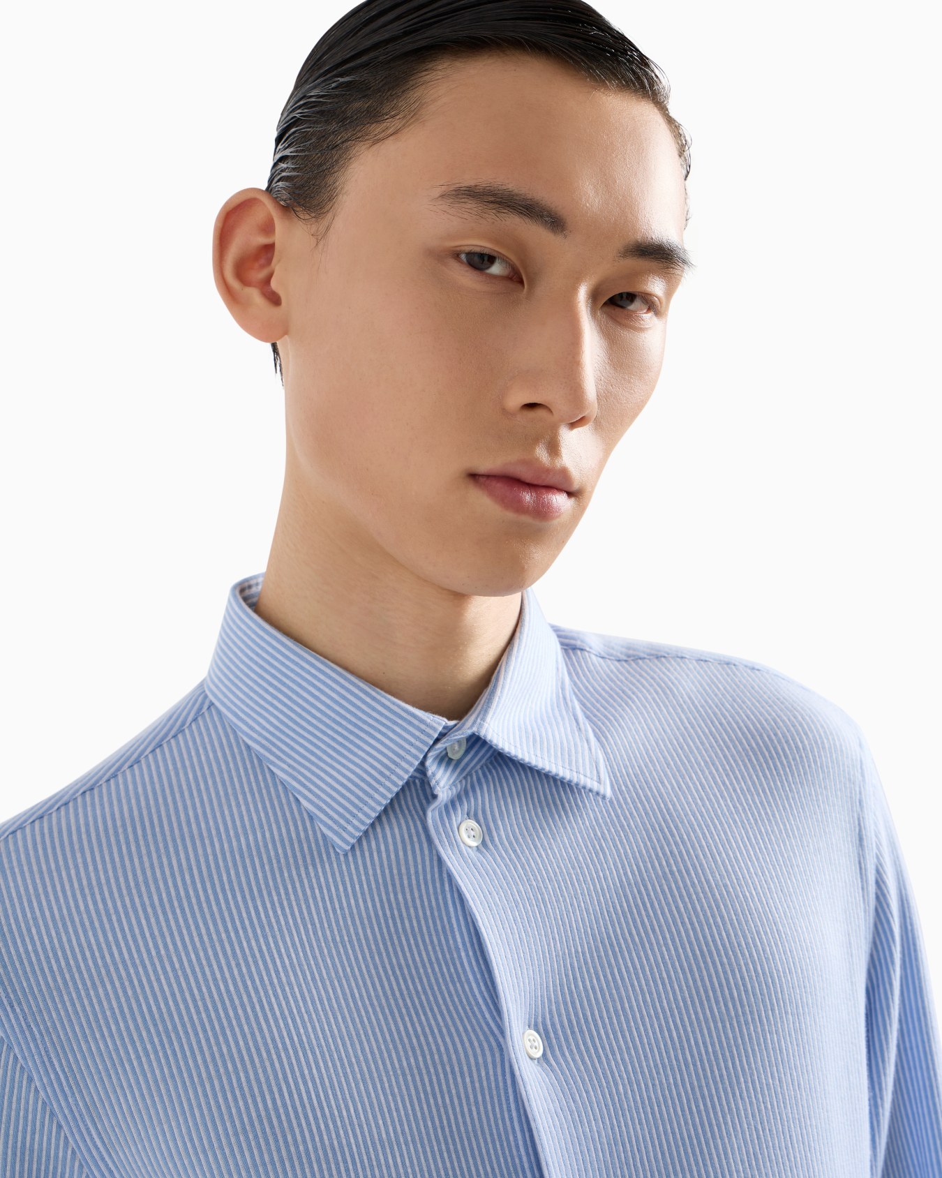 ASV Lyocell-blend striped jersey shirt Slide 4