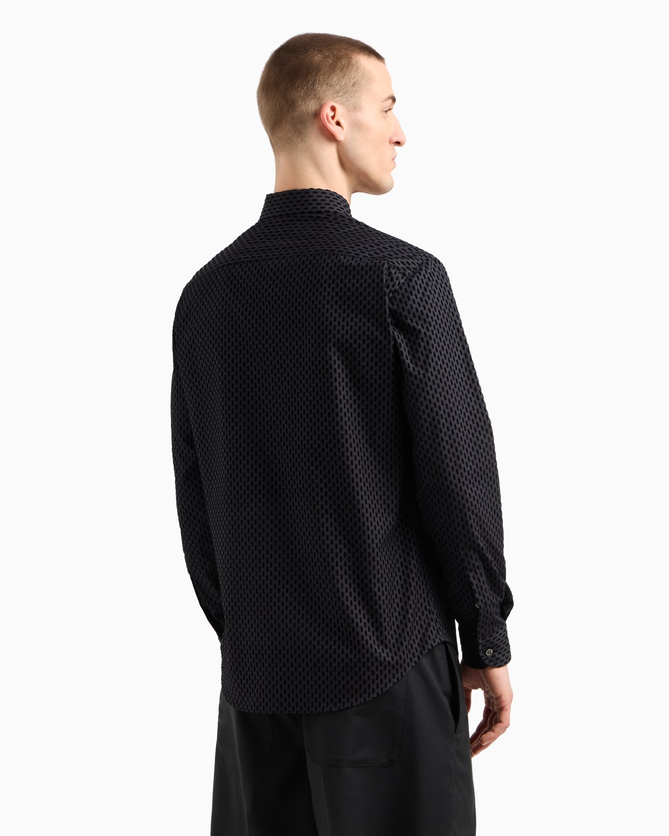 Shirt with all-over flocked print Slide 2