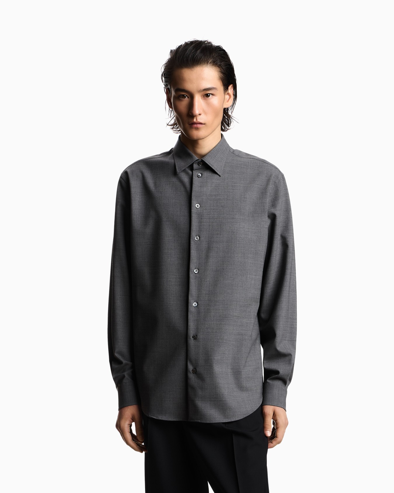Soft finish virgin wool canvas shirt Slide 3