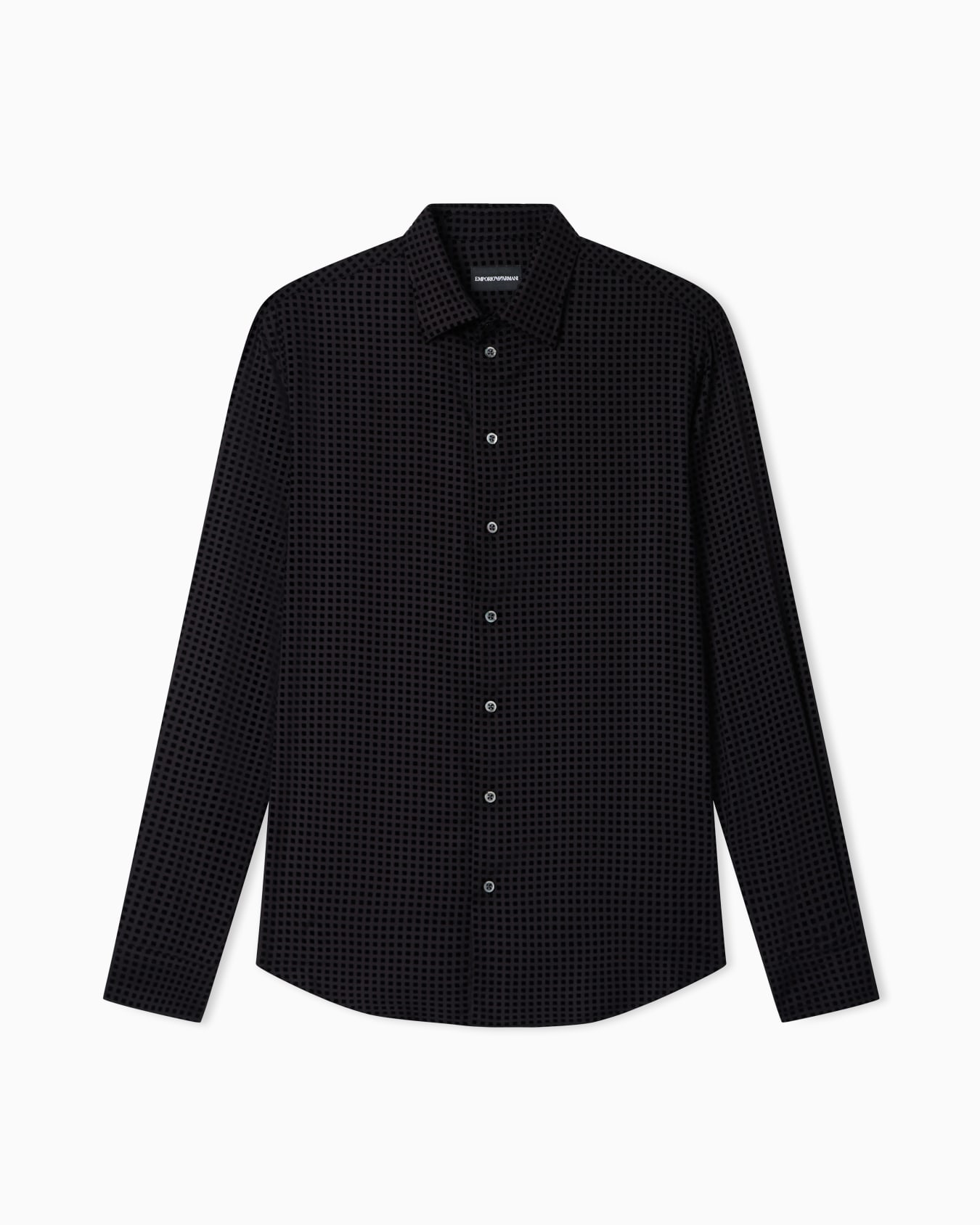 Micro-check flocked viscose shirt Slide 0