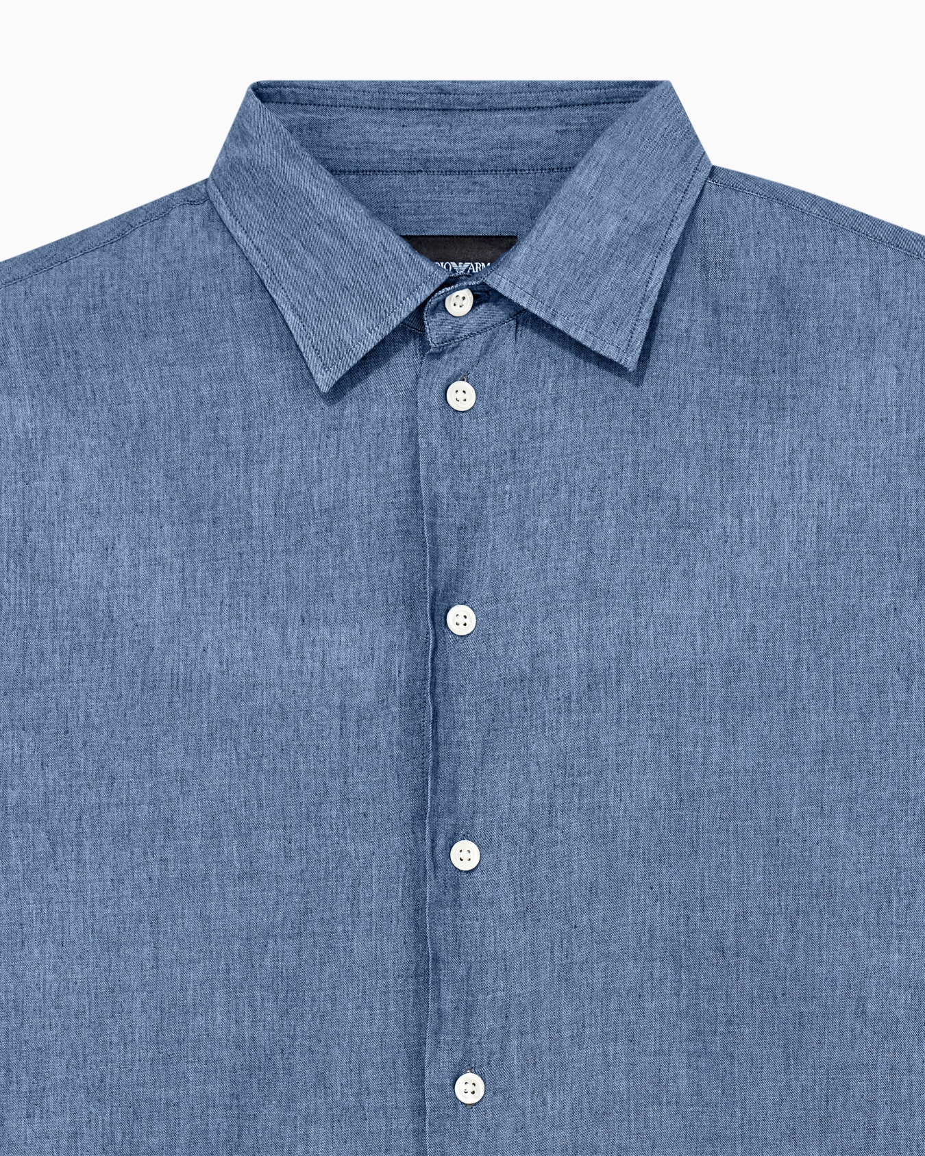 Chemise en coton chambray effet denim avec col classique Diapositive 4