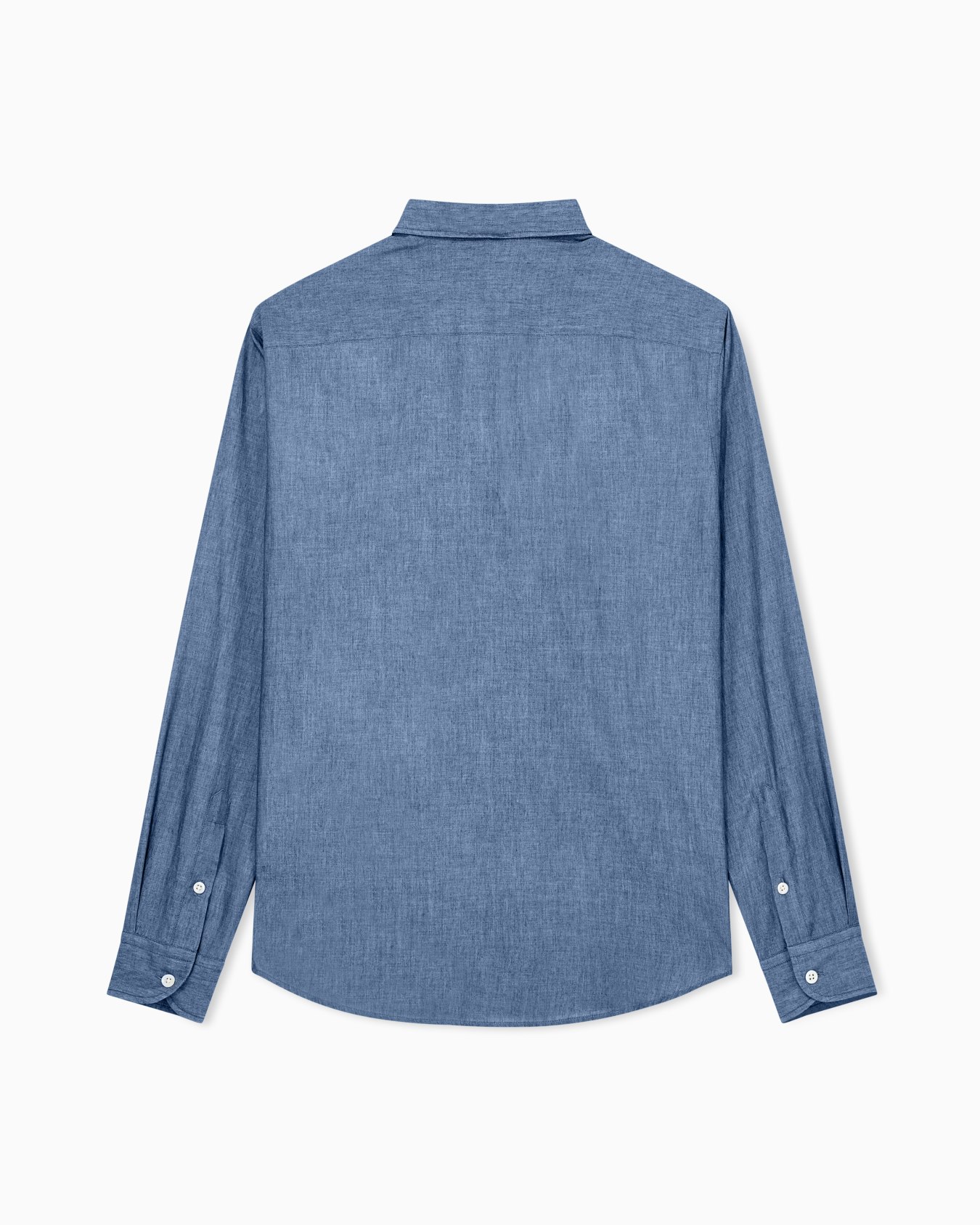 Chemise en coton chambray effet denim avec col classique Diapositive 2