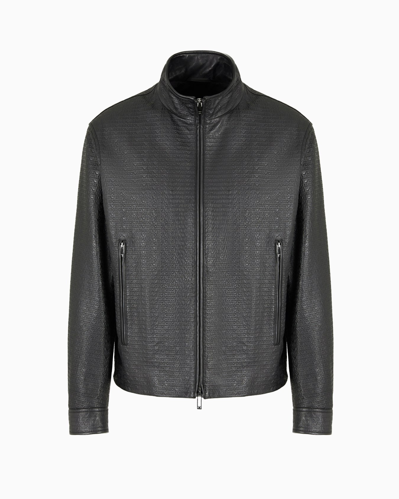 Veste ample entièrement zippée en peau d’agneau végétale avec logo embossé all over ASV Diapositive 0