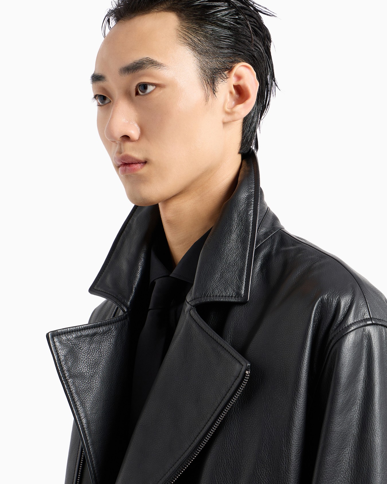 Chaqueta biker de napa gruesa de becerro Diapositiva 5