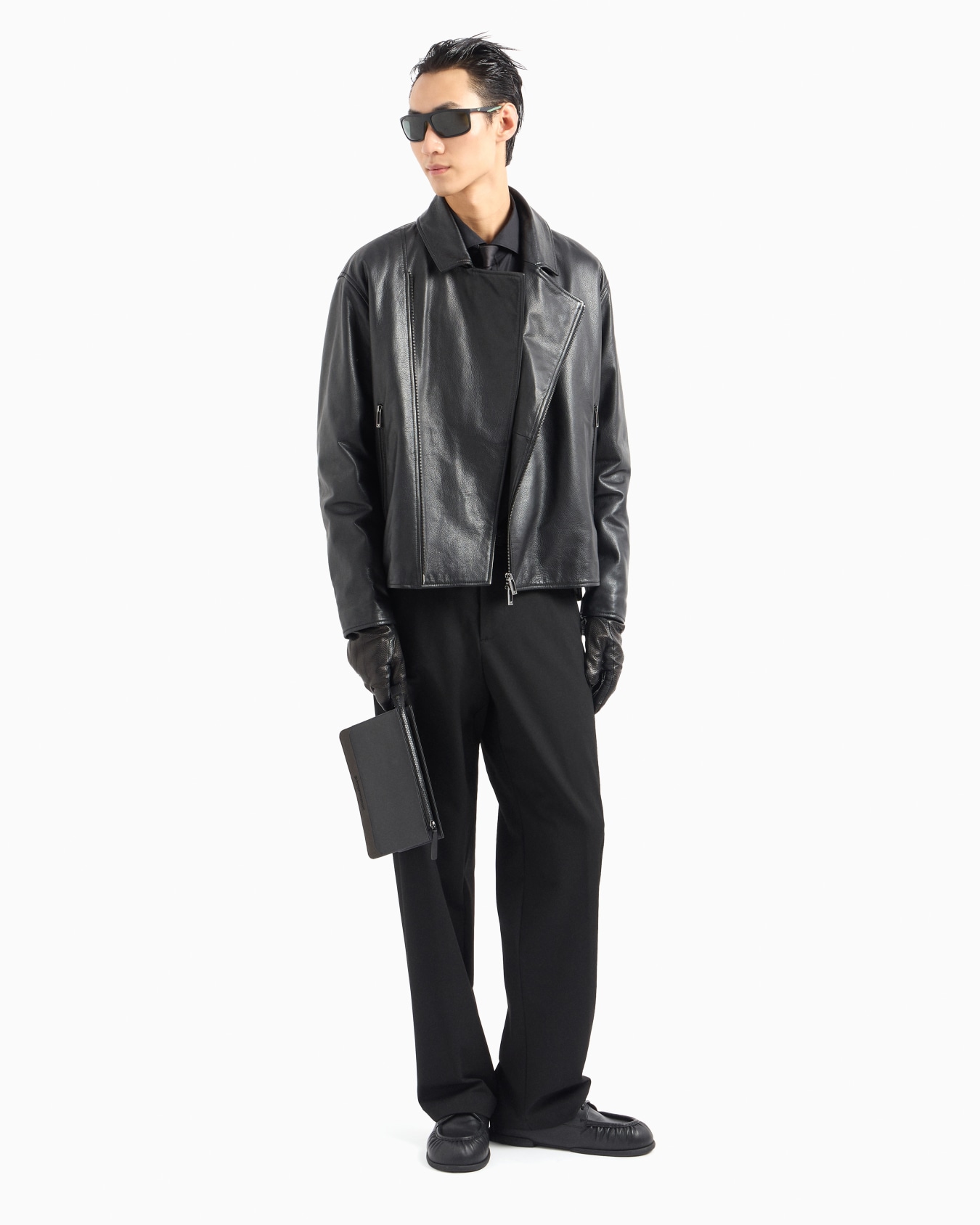 Chaqueta biker de napa gruesa de becerro Diapositiva 4