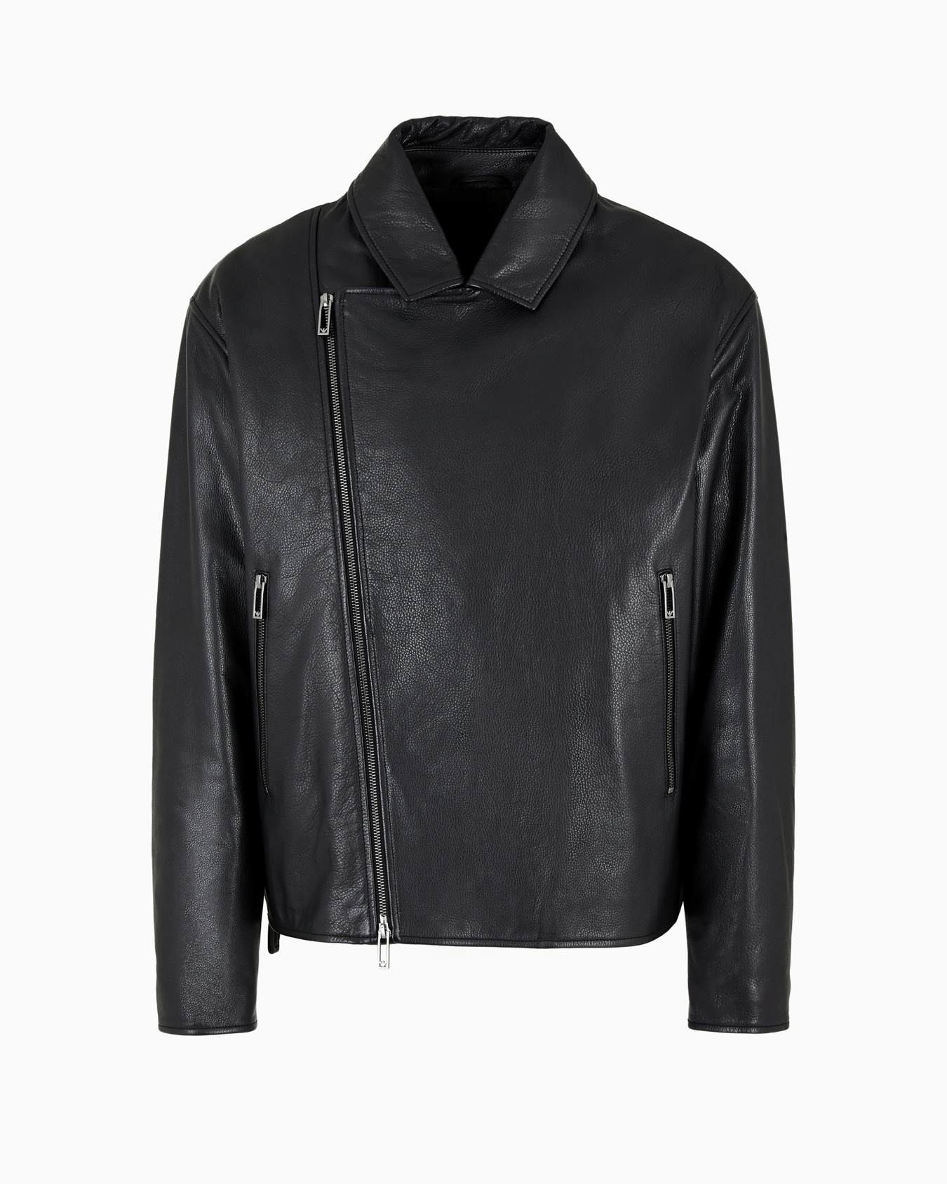 Chaqueta biker de napa gruesa de becerro Diapositiva 0