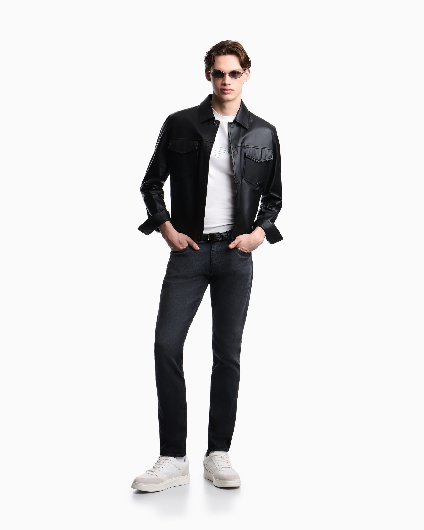 J06 slim-fit jeans in stretch denim with streaks Slide 1