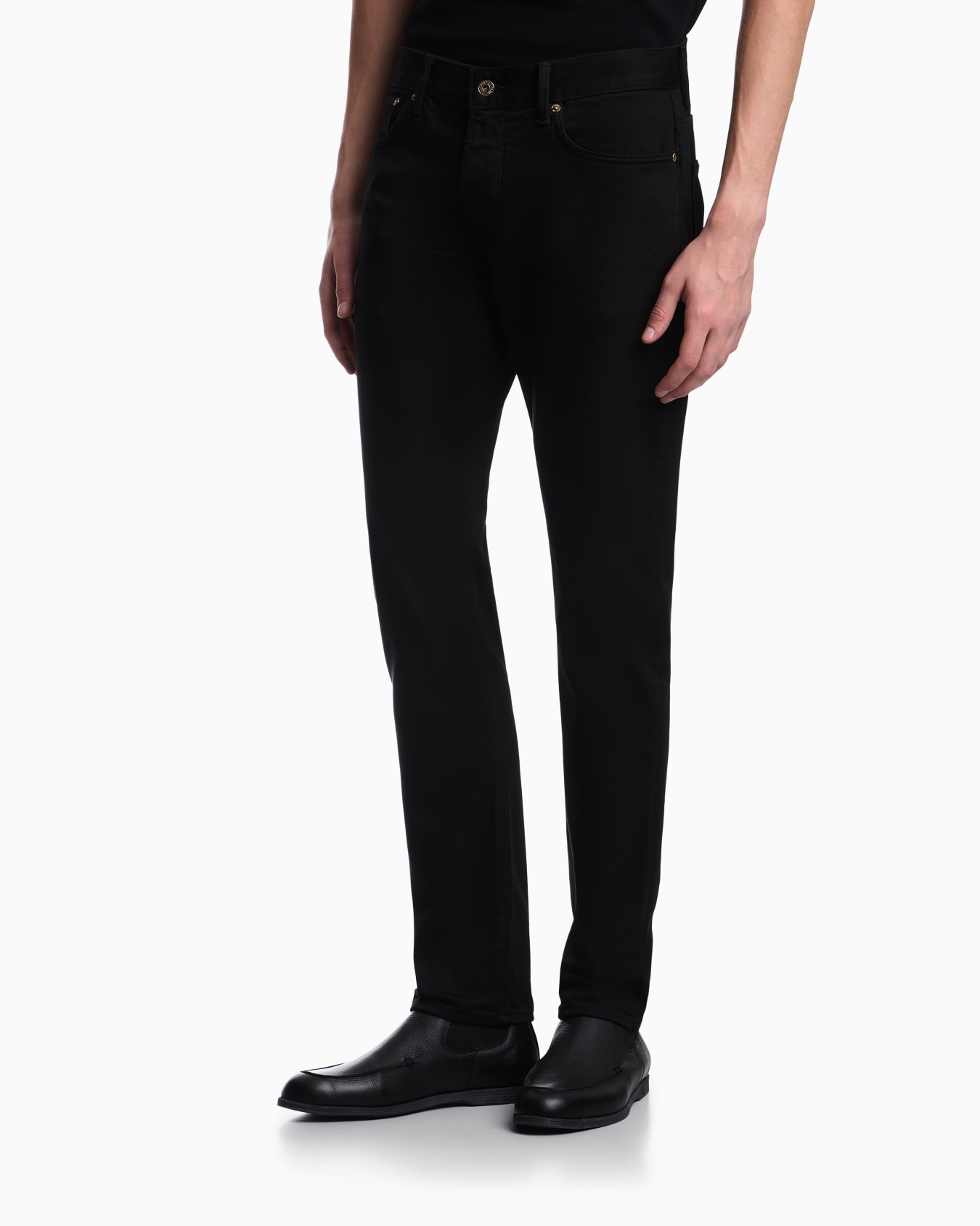 Slim-fit five-pocket jeans in stretch cotton denim Slide 3