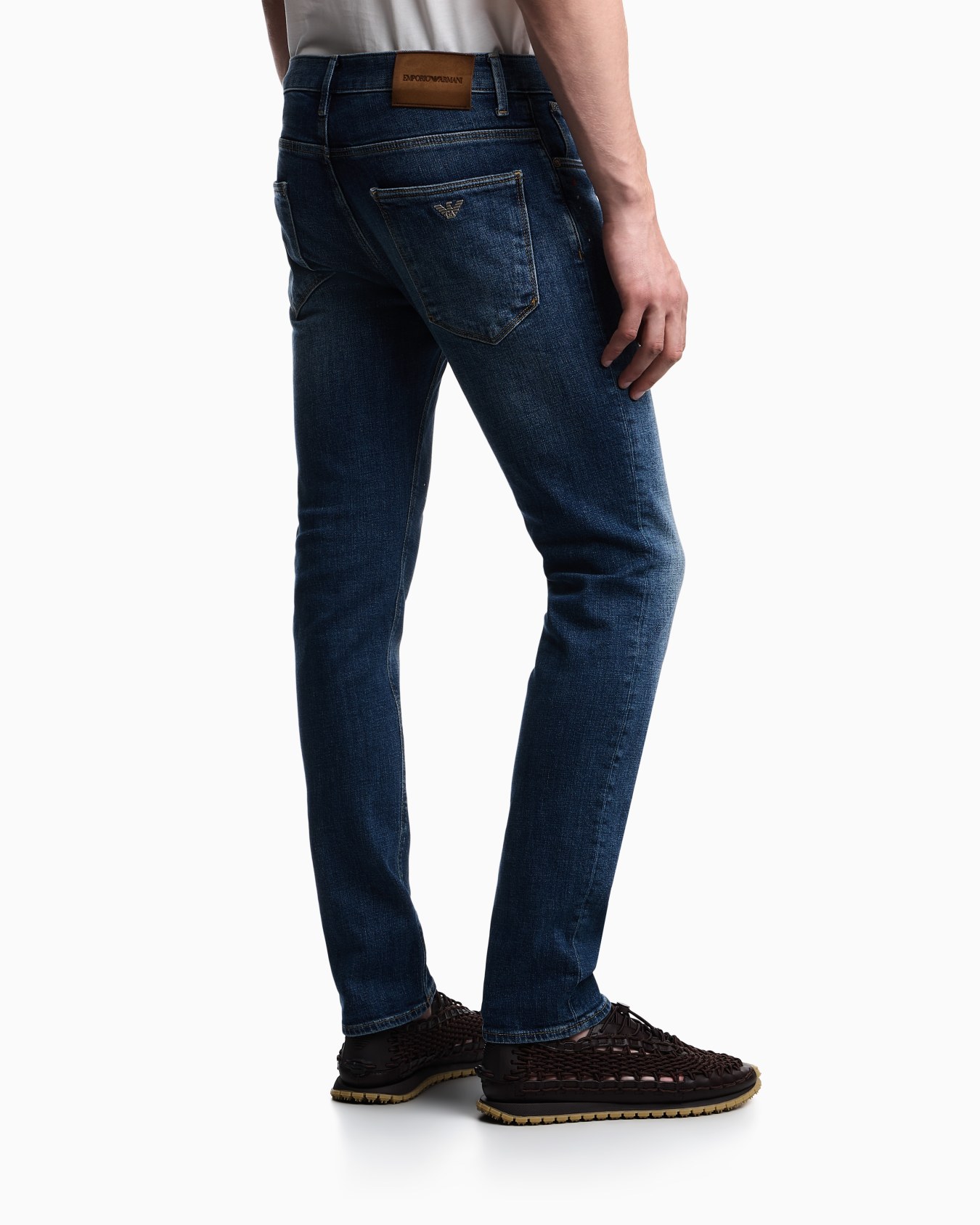 Slim-fit five-pocket jeans in distressed stretch denim Slide 5