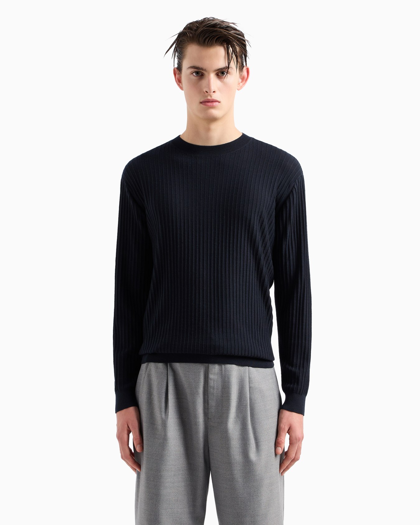 Travel Essential ribbed-effect virgin-wool jumper Slide 2