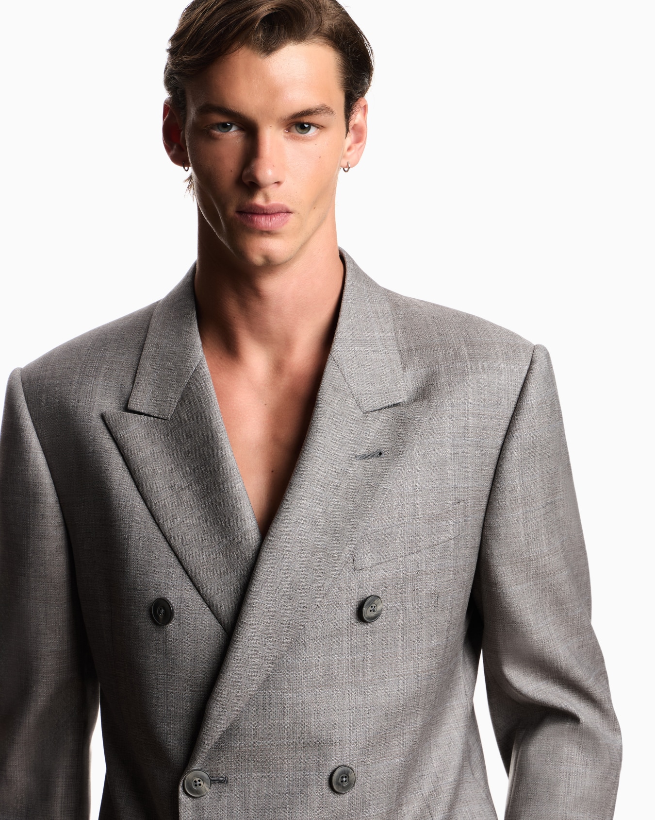 Muted Prince of Wales check mouliné wool suit Slide 3