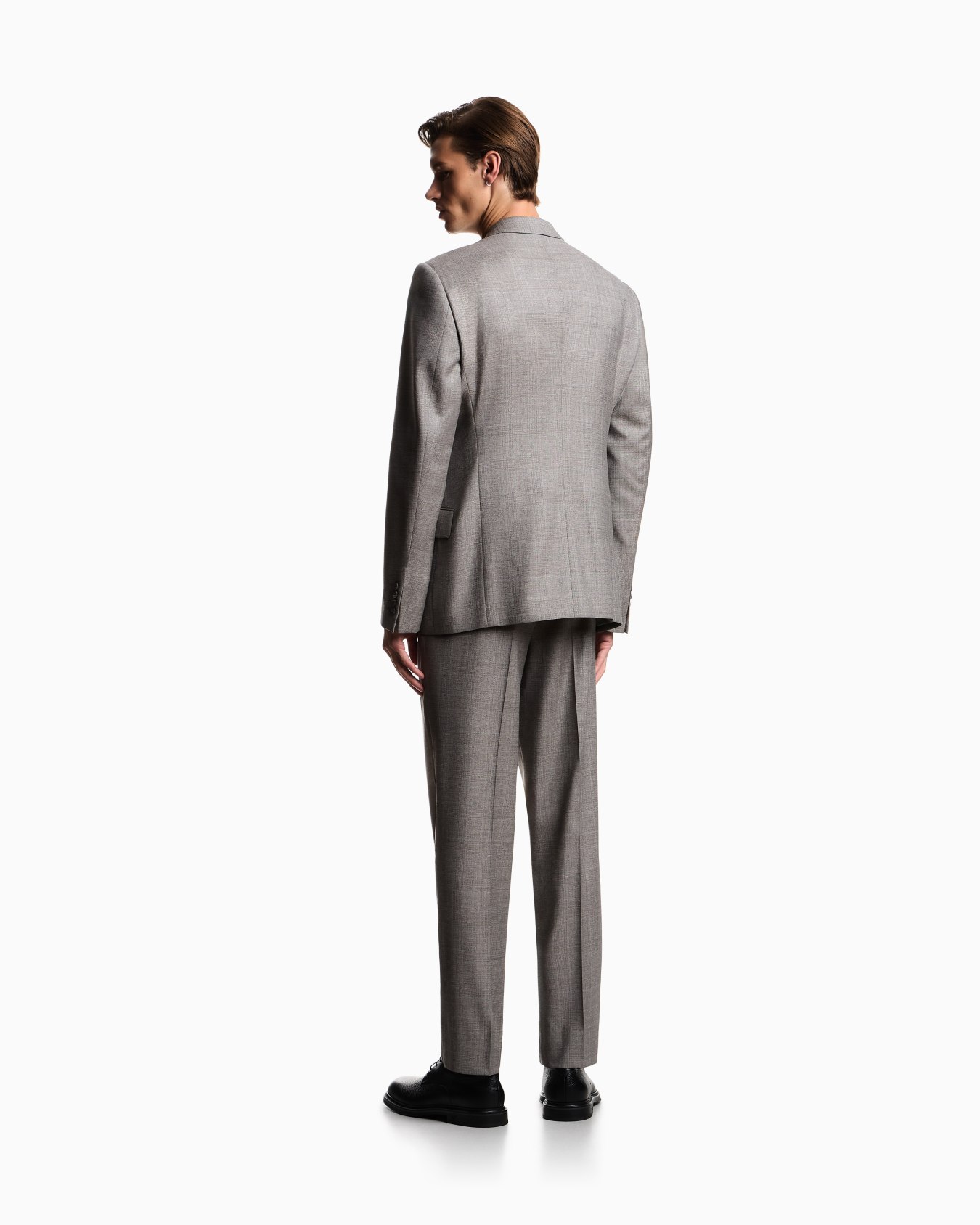 Muted Prince of Wales check mouliné wool suit Slide 2