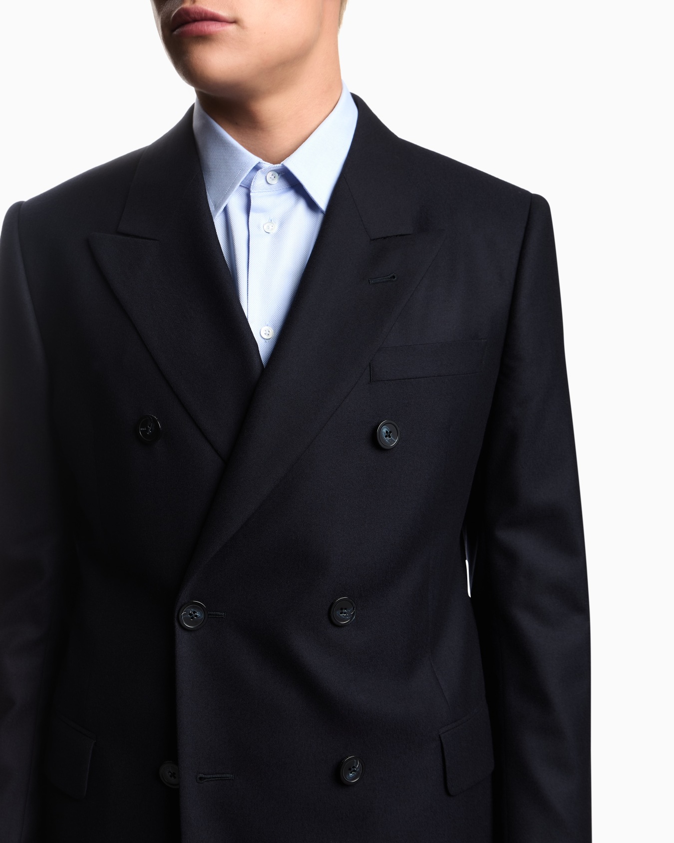 Icon double-breasted jacket in virgin-wool flannel Slide 4