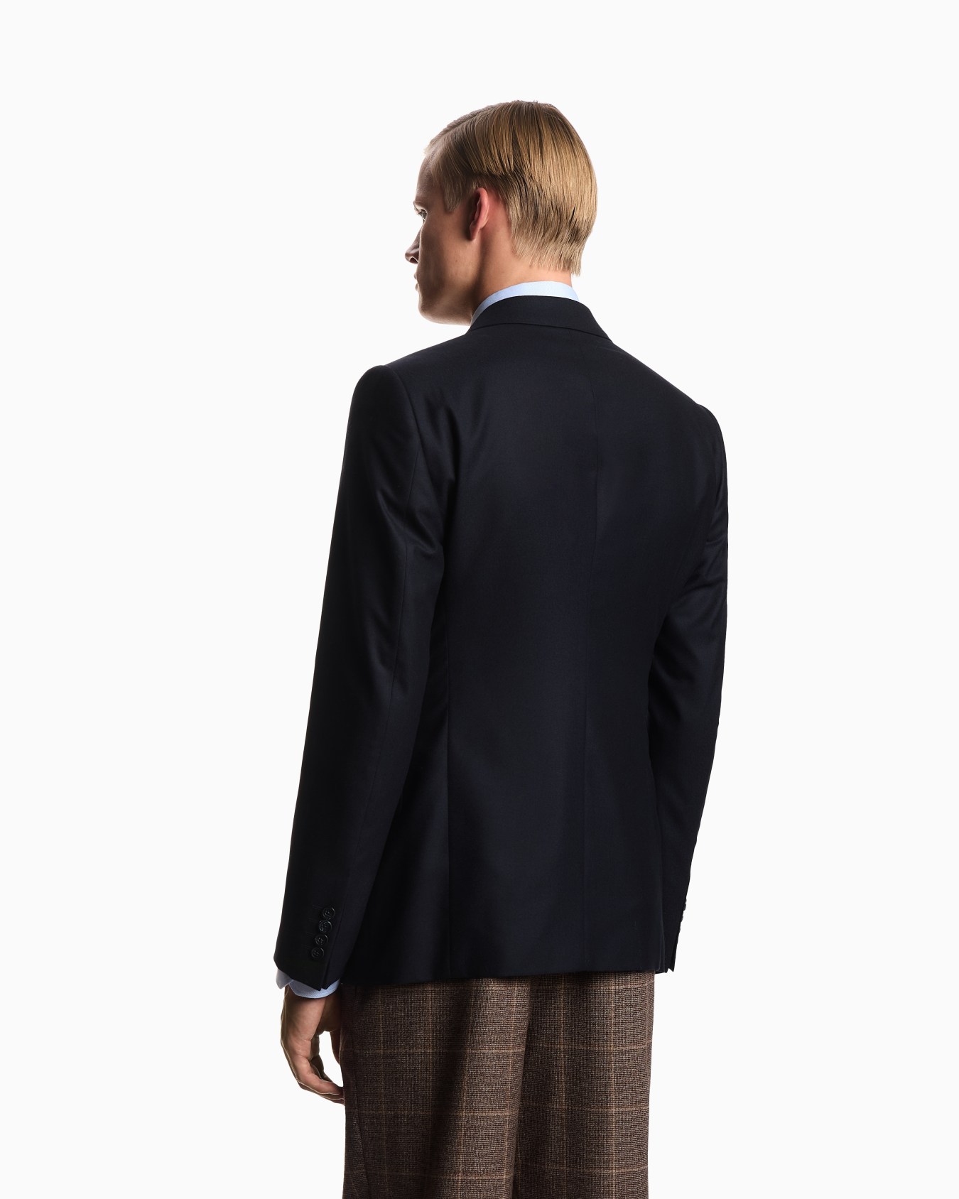 Icon double-breasted jacket in virgin-wool flannel Slide 2
