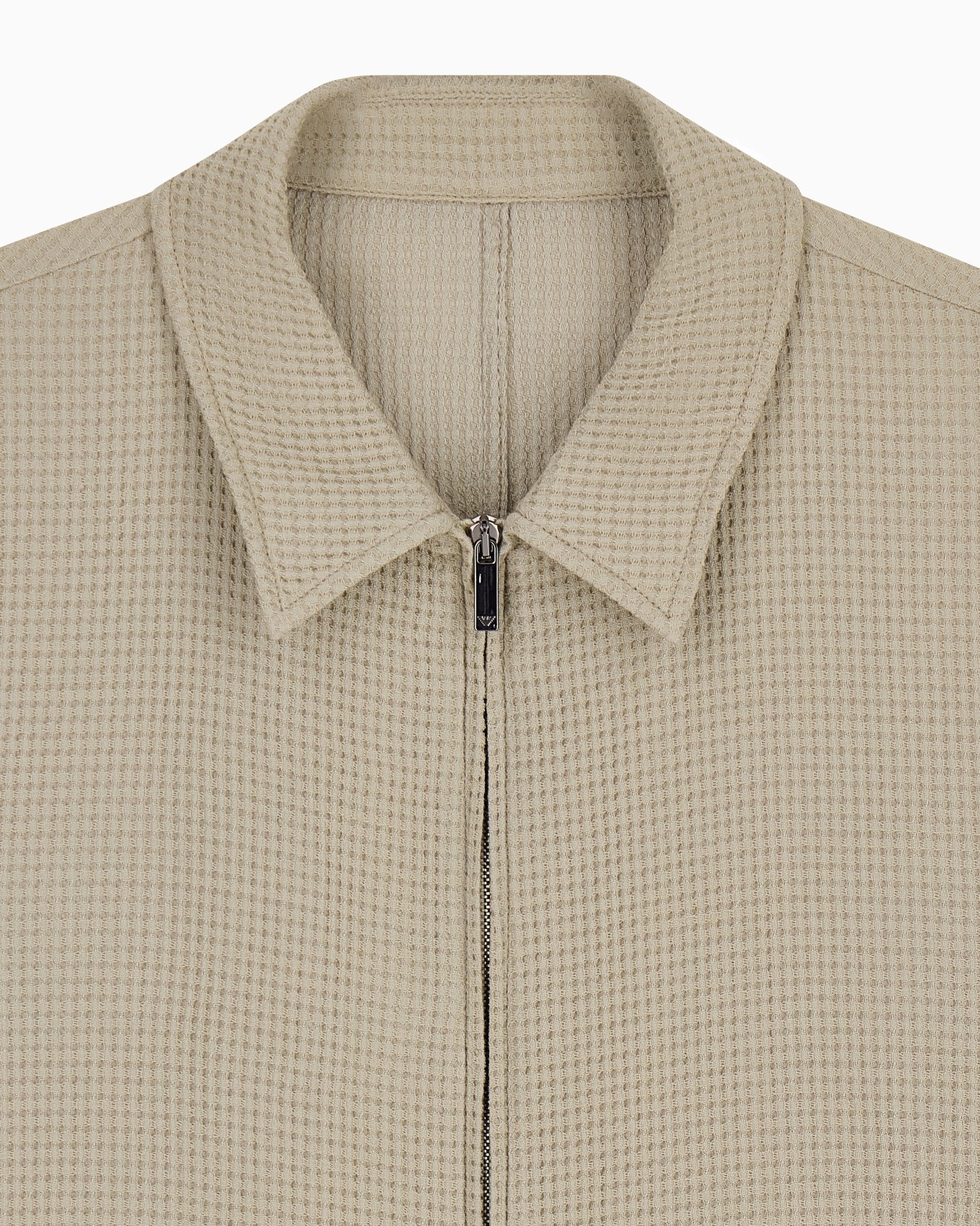 3D waffle-effect wool-jersey zip-up jacket Slide 4