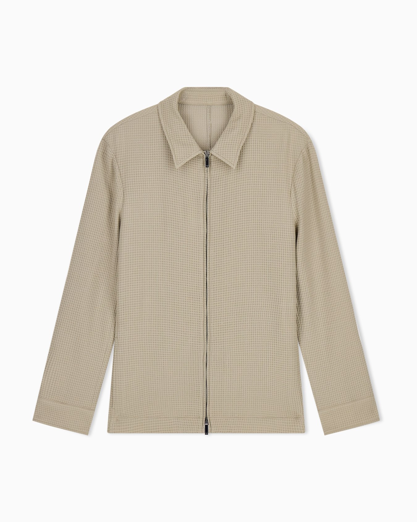 3D waffle-effect wool-jersey zip-up jacket Slide 0