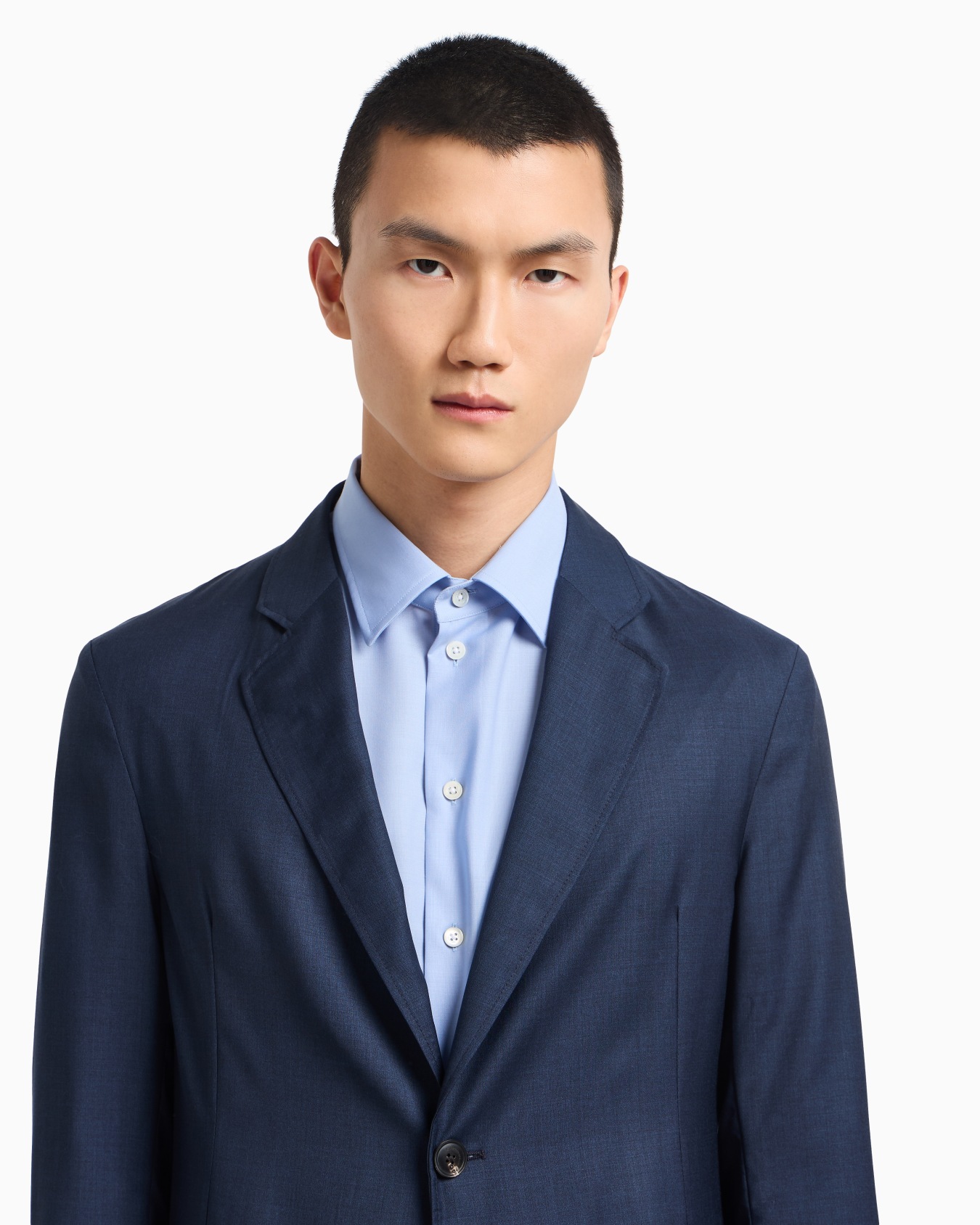 Icon single-breasted jacket in tropical light wool canvas Slide 5