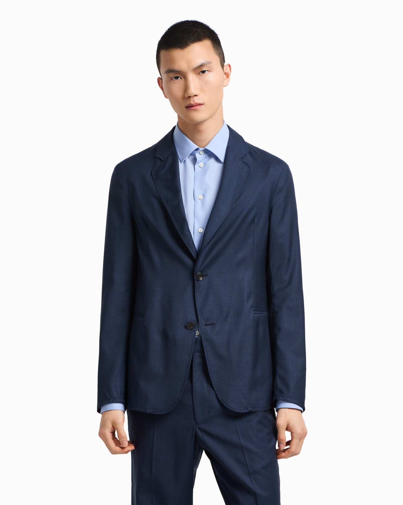 Icon single-breasted jacket in tropical light wool canvas Slide 4