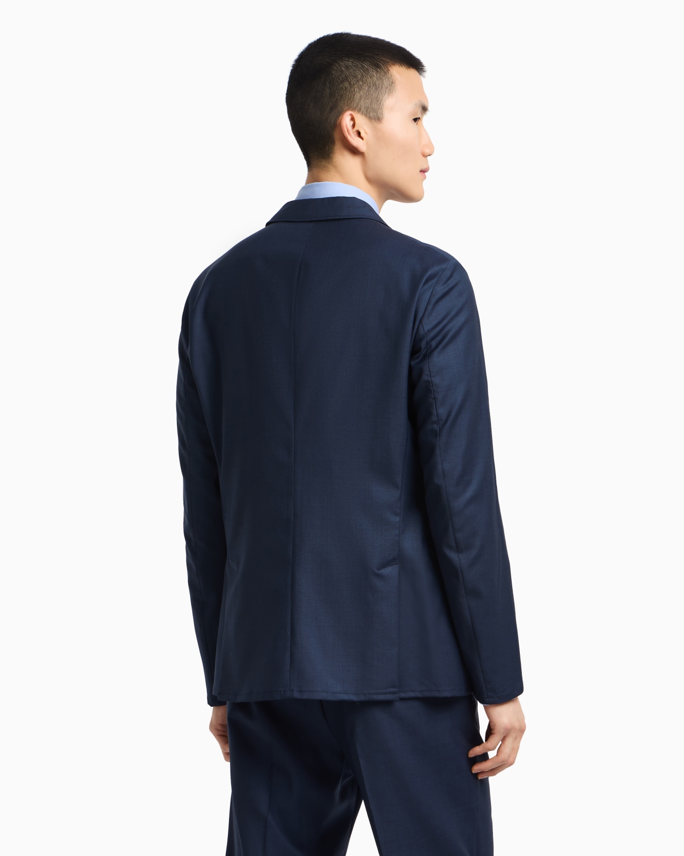Icon single-breasted jacket in tropical light wool canvas Slide 3