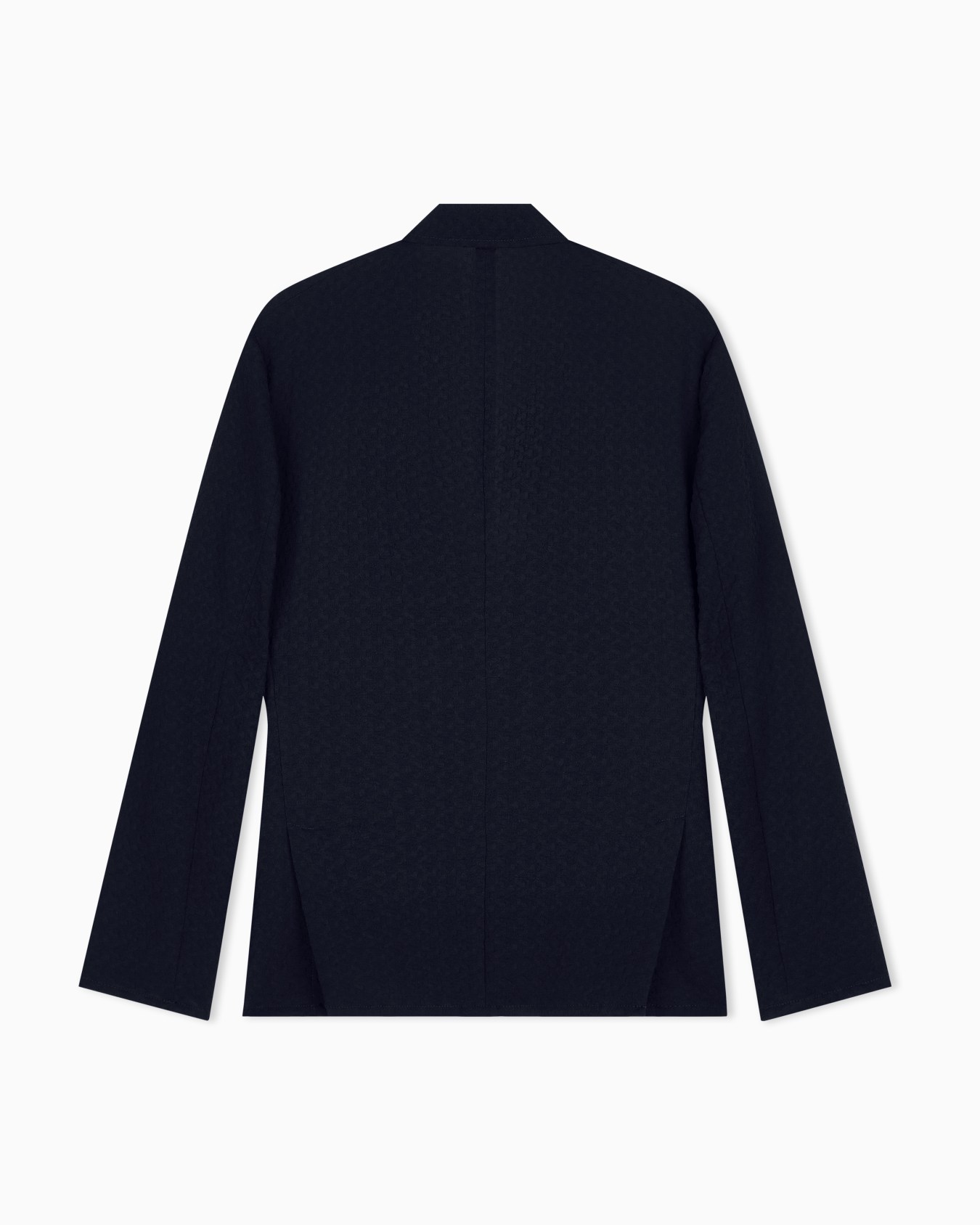 Chaqueta de abotonadura sencilla de gasa de crepé de lana texturizada Diapositiva 2