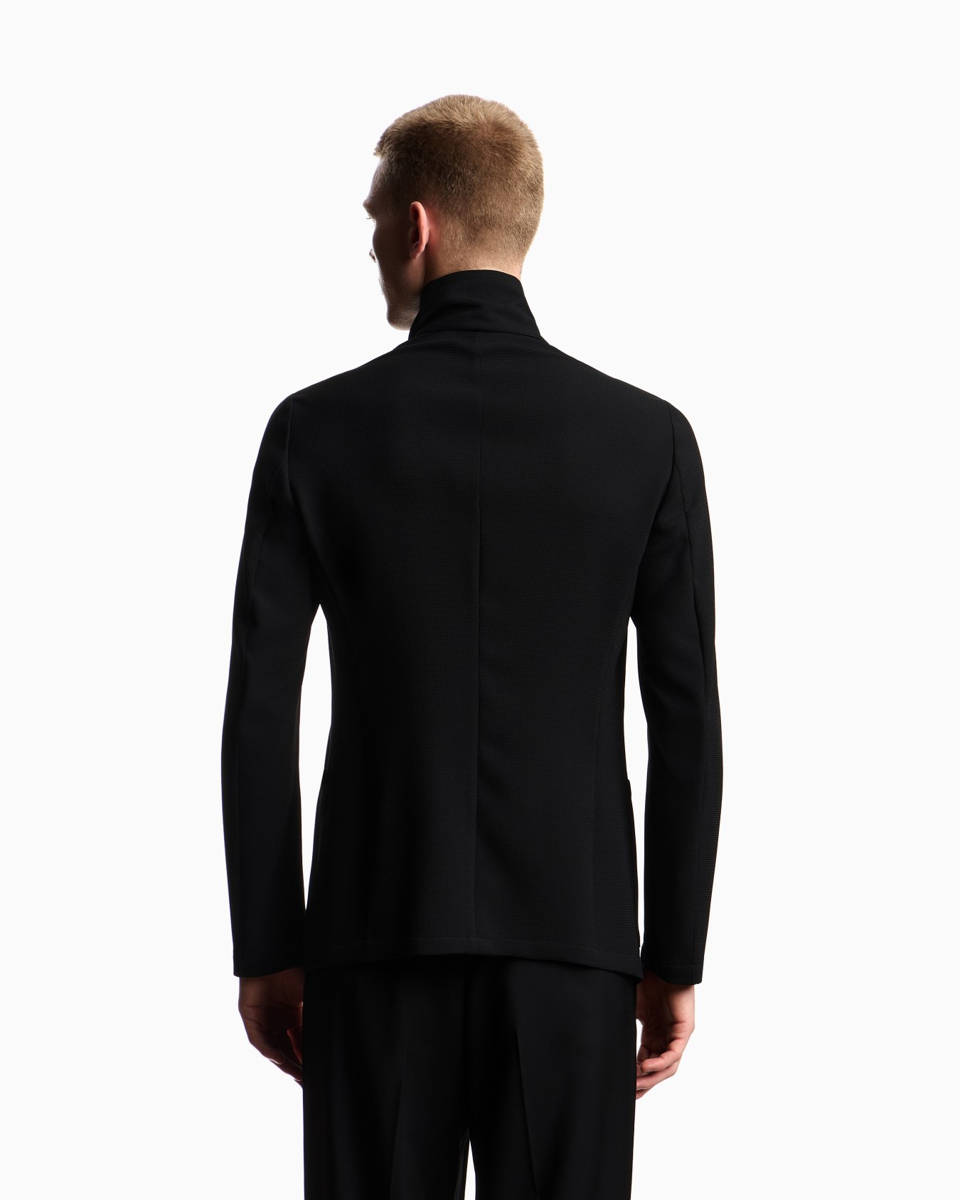 Veste à col officier avec laçage décentré en jersey crêpe effet piqué 3D Icon Diapositive 2