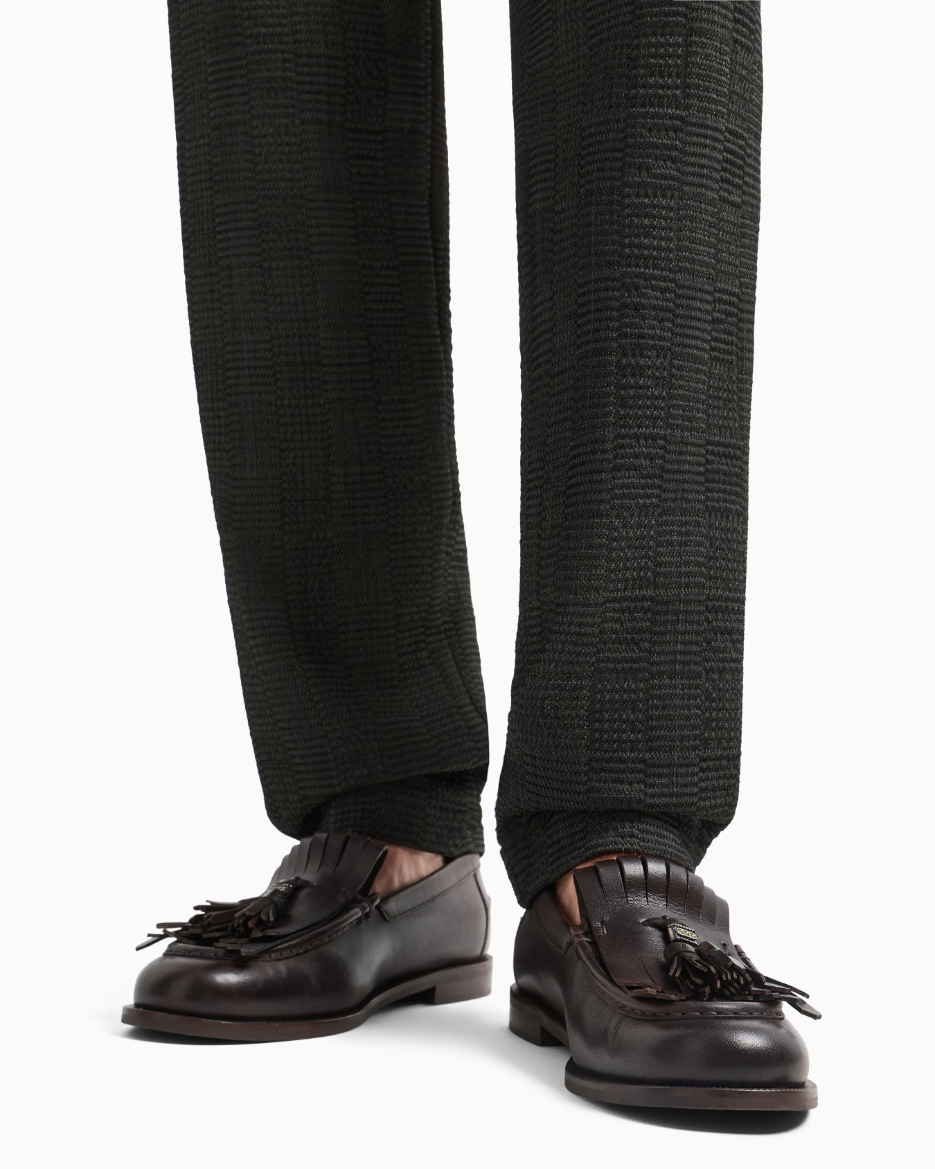 Pantaloni in lana vergine con trama effetto 3D Slide 4