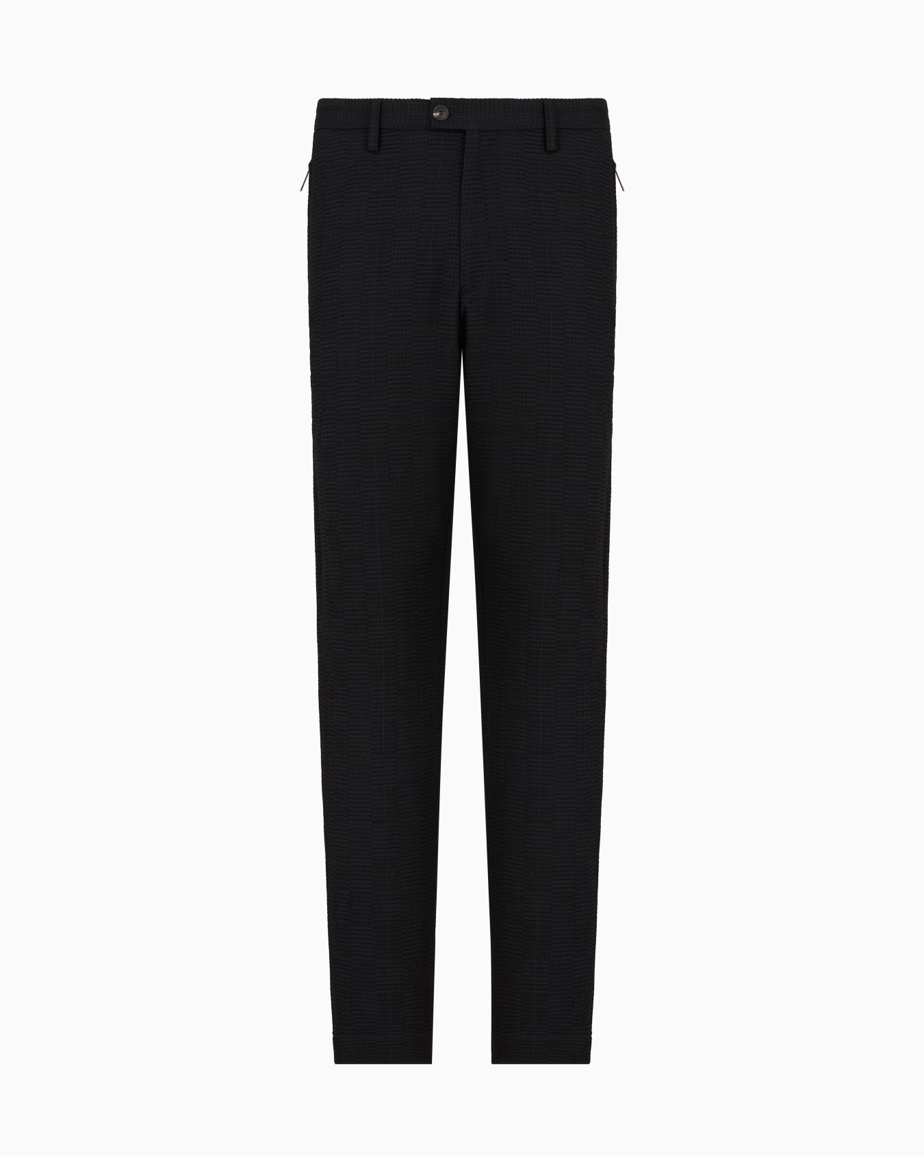 Virgin-wool trousers with 3D-effect weave Slide 0