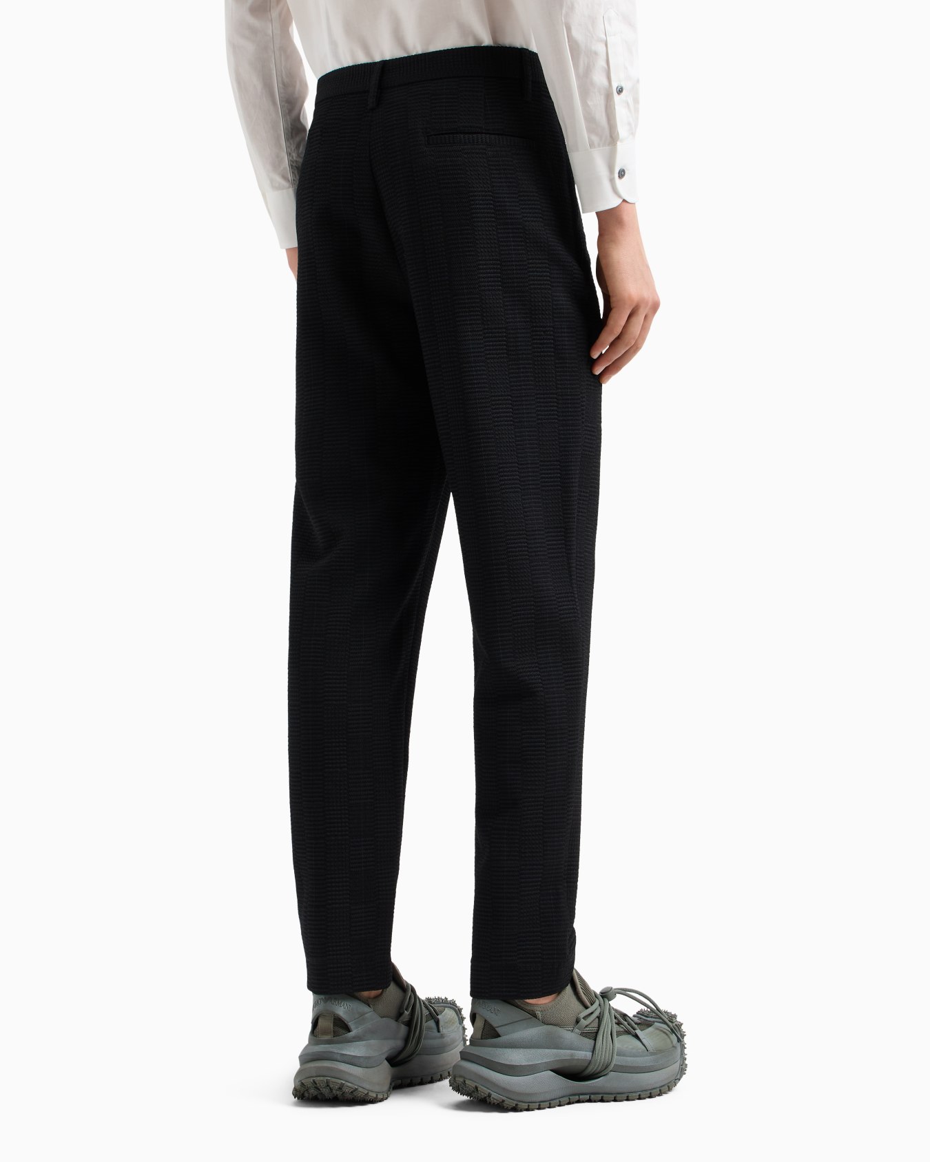 Virgin-wool trousers with 3D-effect weave Slide 2