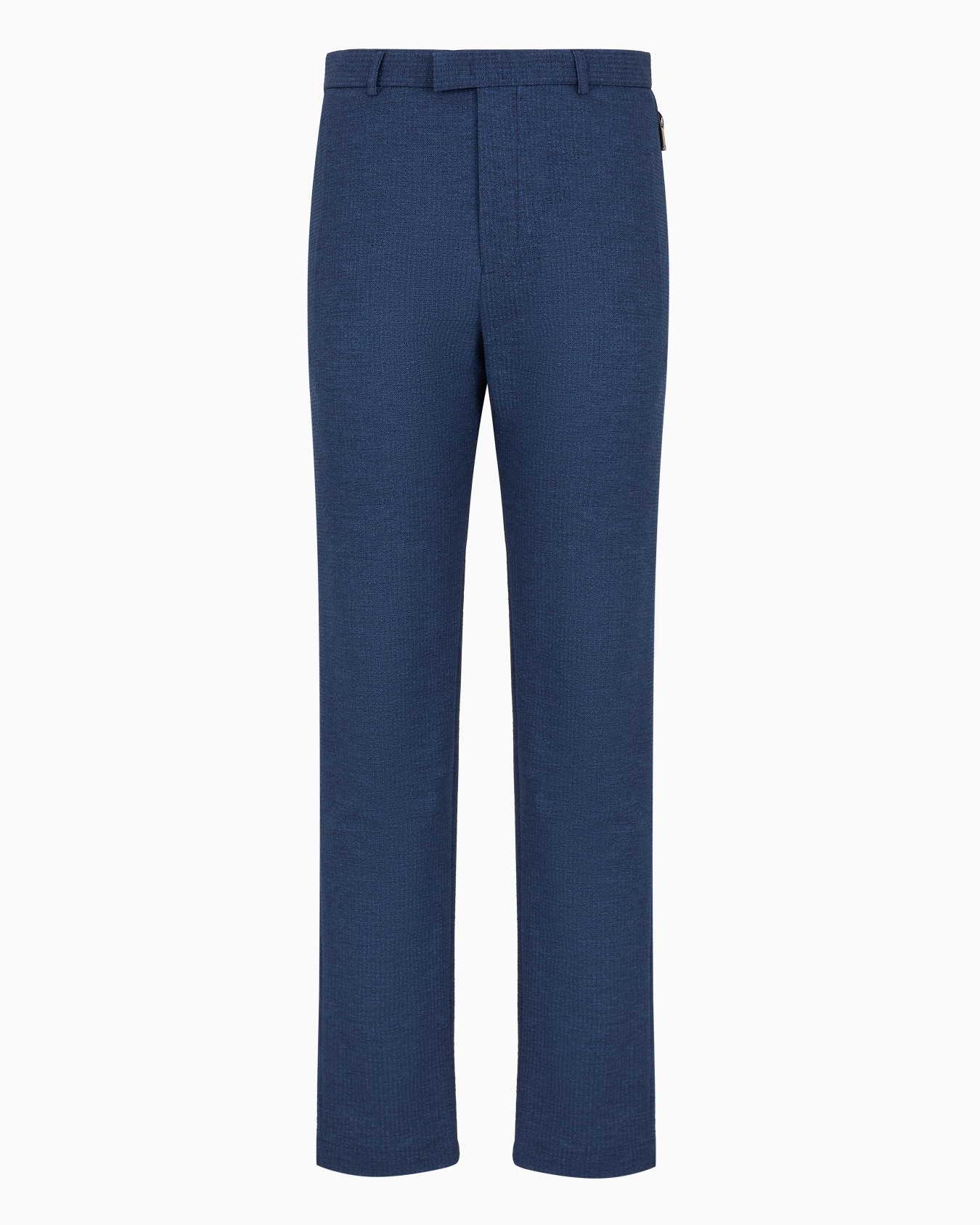 Printed technical seersucker trousers Slide 0