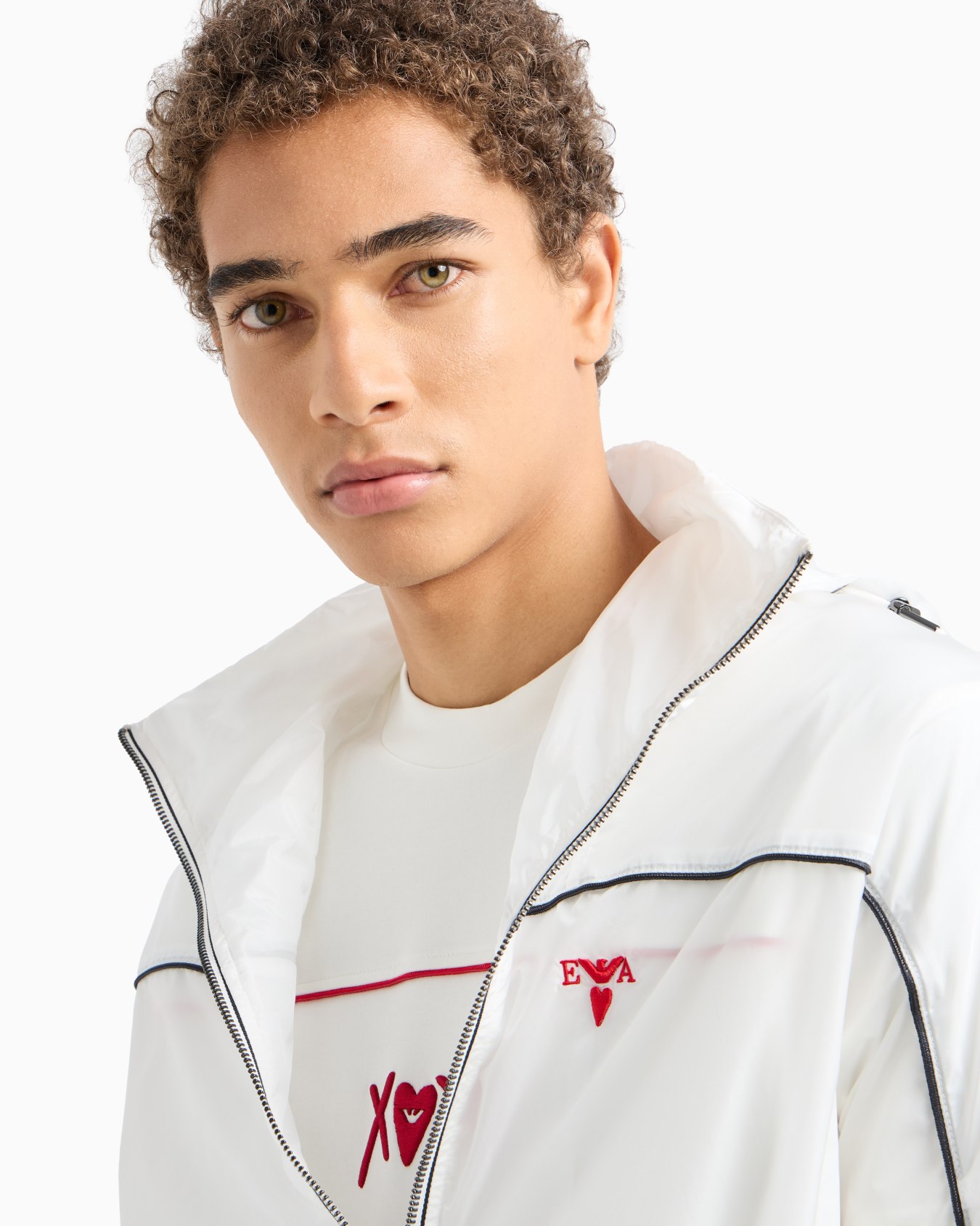 Nylon blouson with zip and piping Slide 4