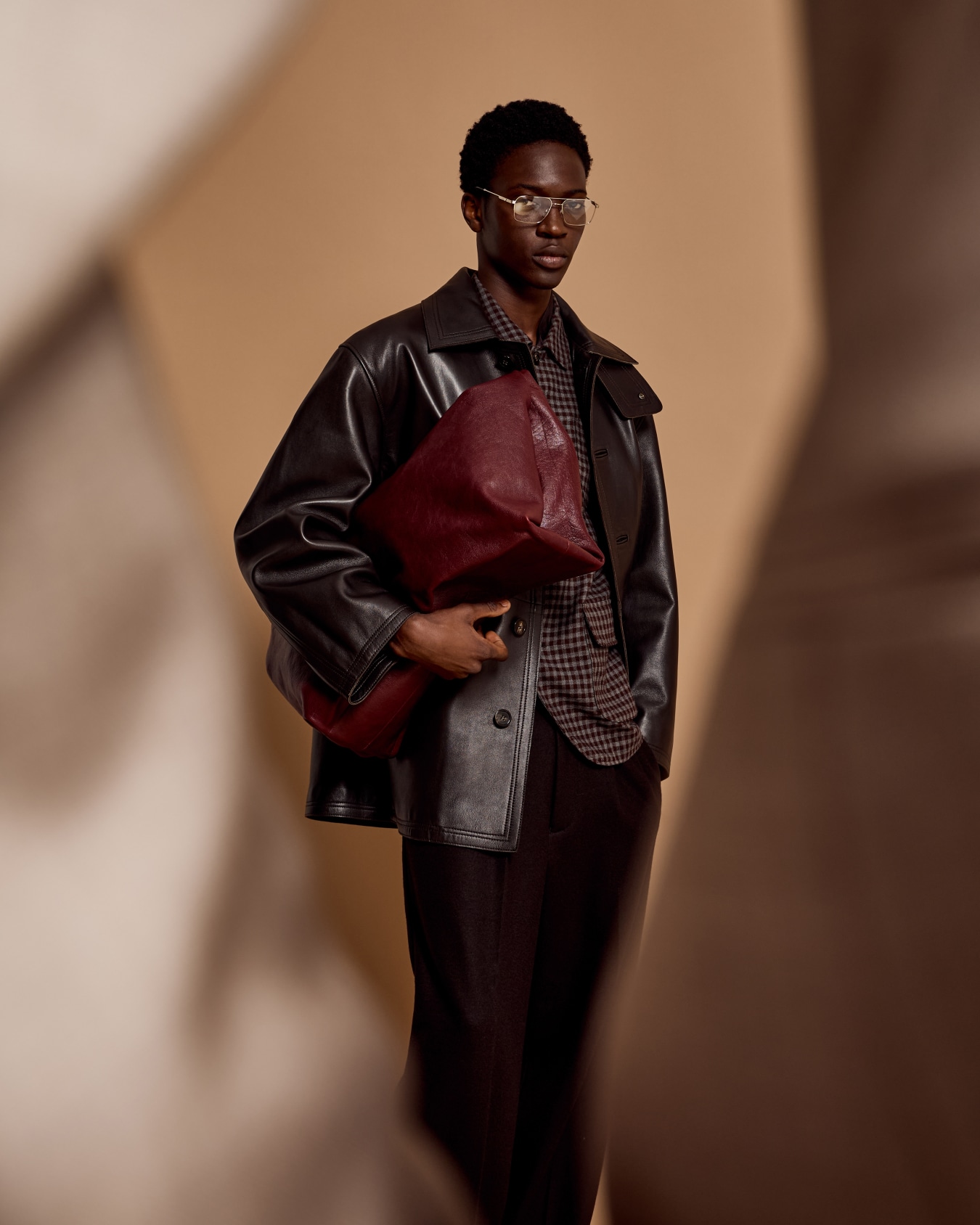 Giacca camicia in lana follata super light check all over Slide 6