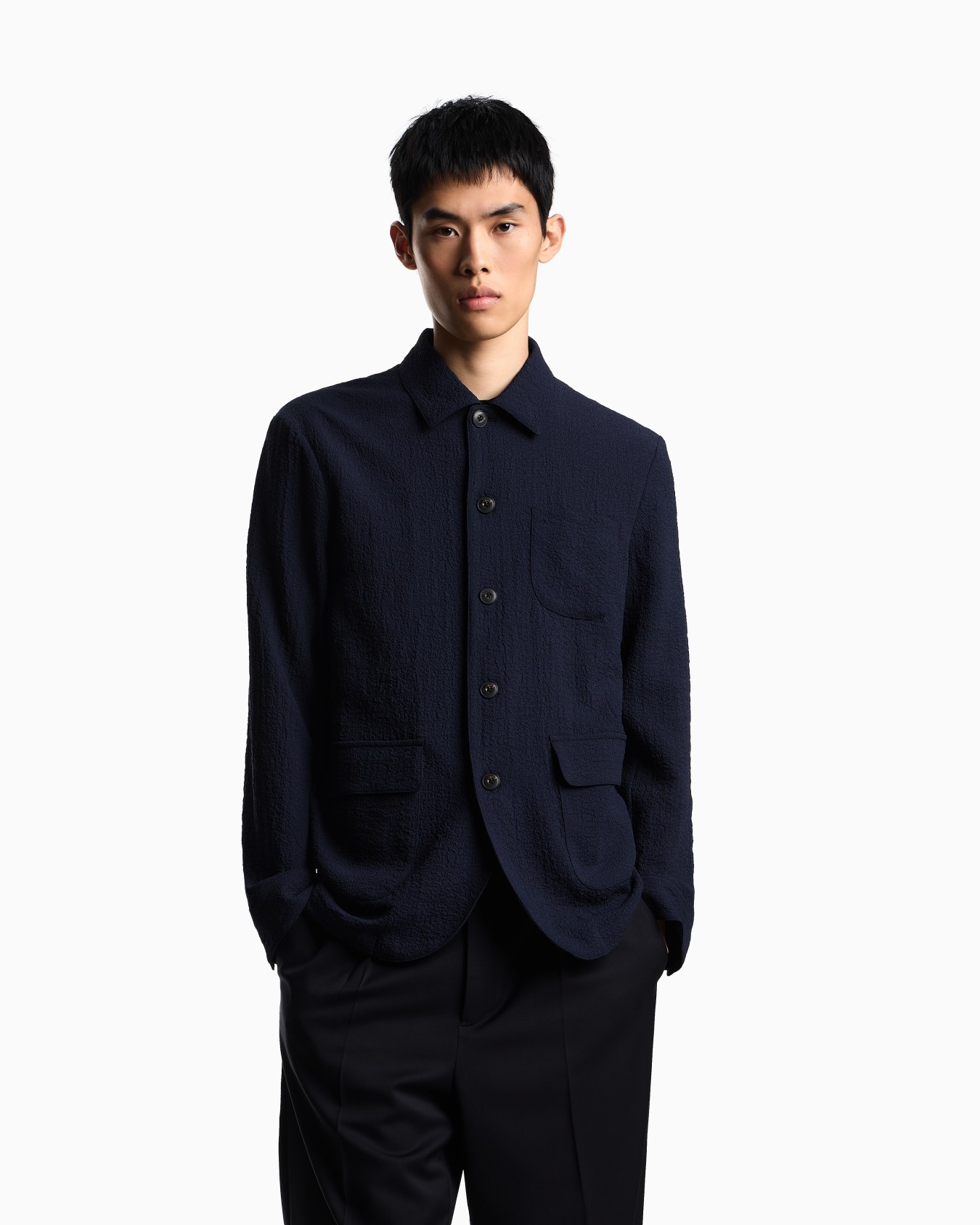 Veste chemise en tissu seersucker technique Diapositive 4