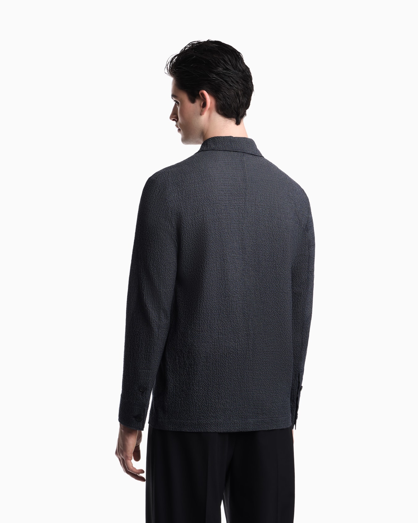 Seersucker jacket with micro check motif Slide 2