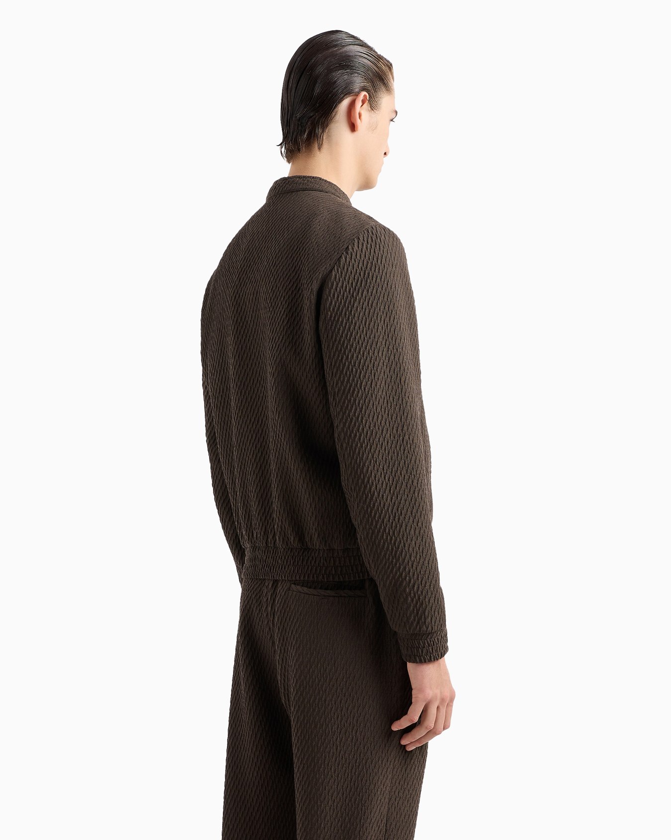 Blouson in 3D-effect virgin-wool stretch jersey knit Slide 3