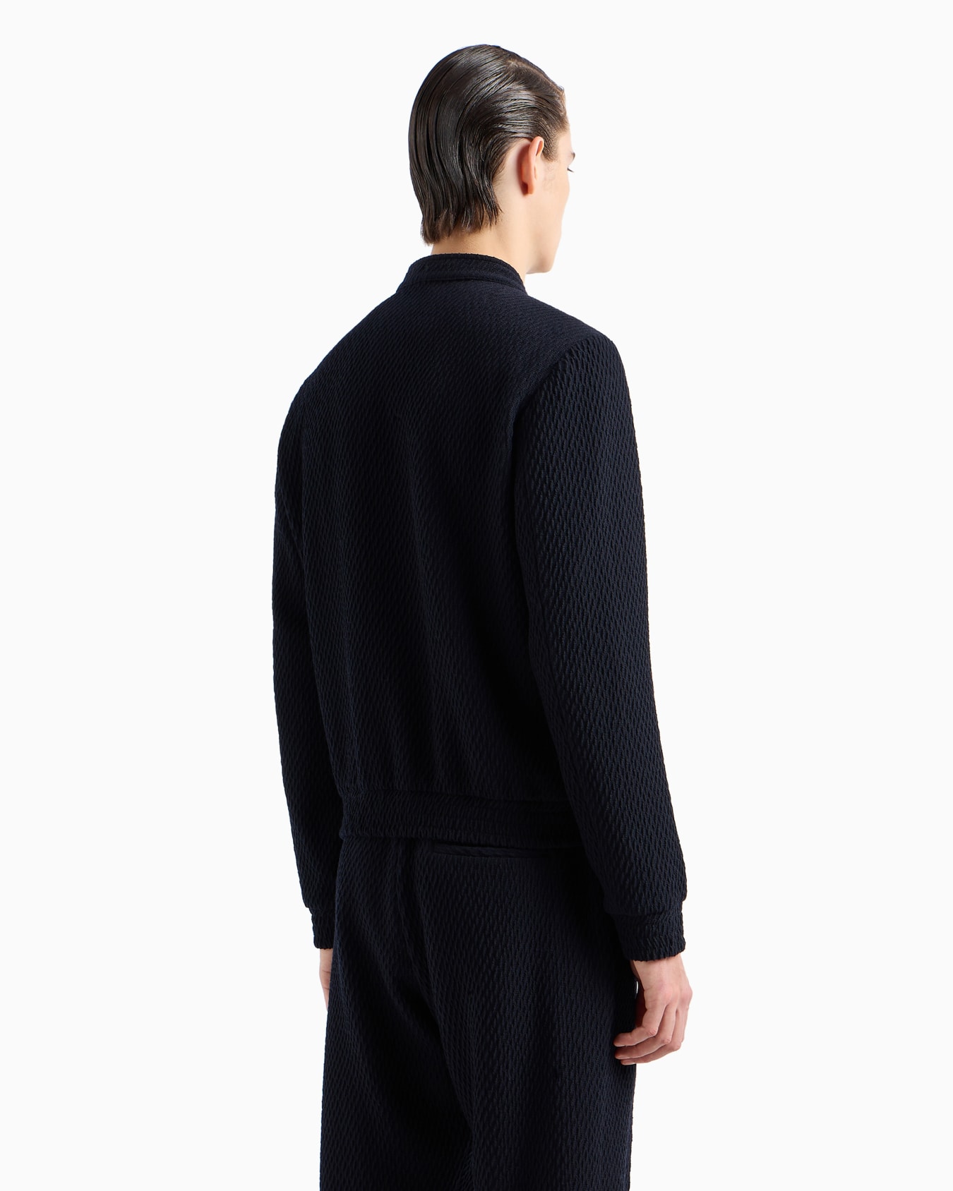 Blouson in 3D-effect virgin-wool stretch jersey knit Slide 3