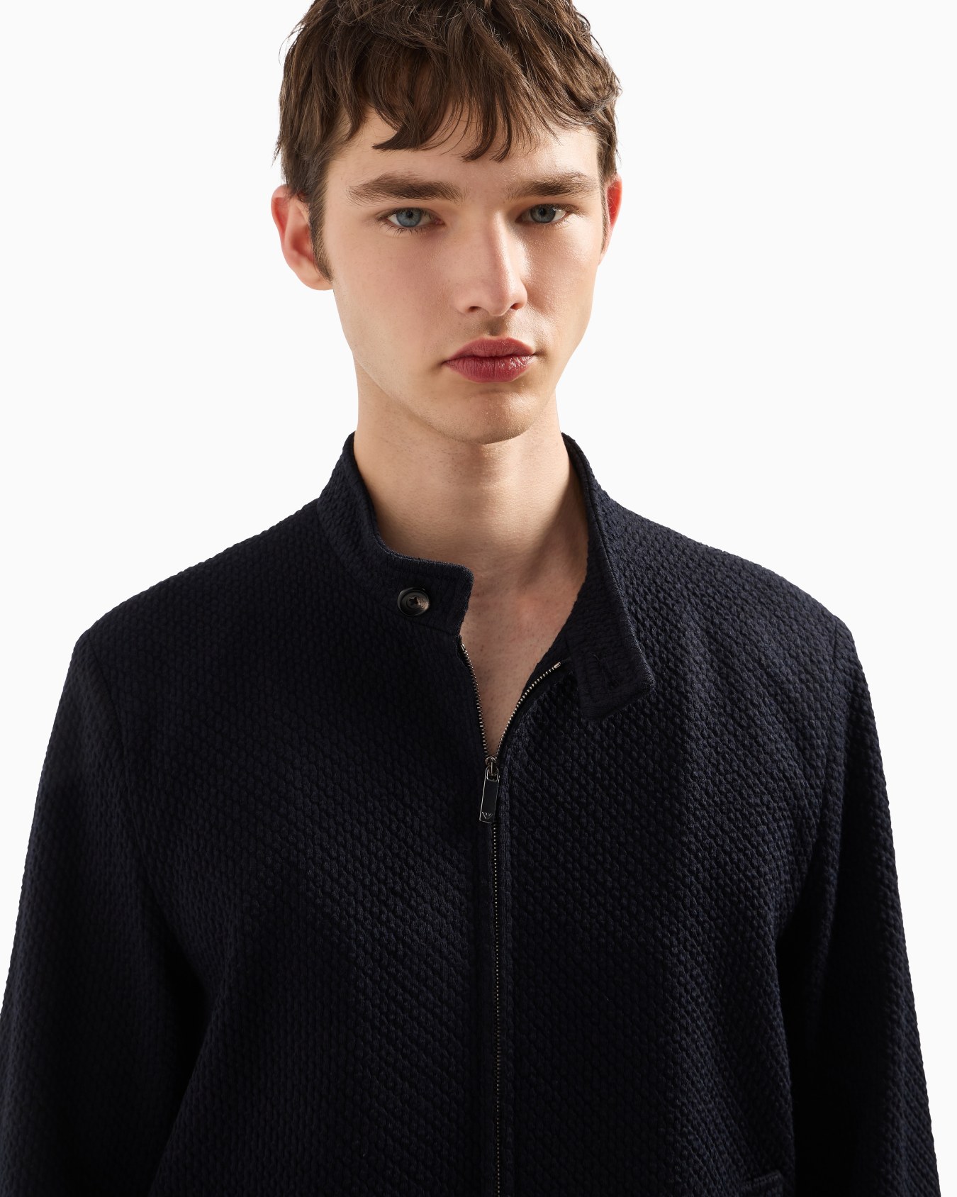 Blouson en maille stretch de jersey mélange laine effet 3D Diapositive 4