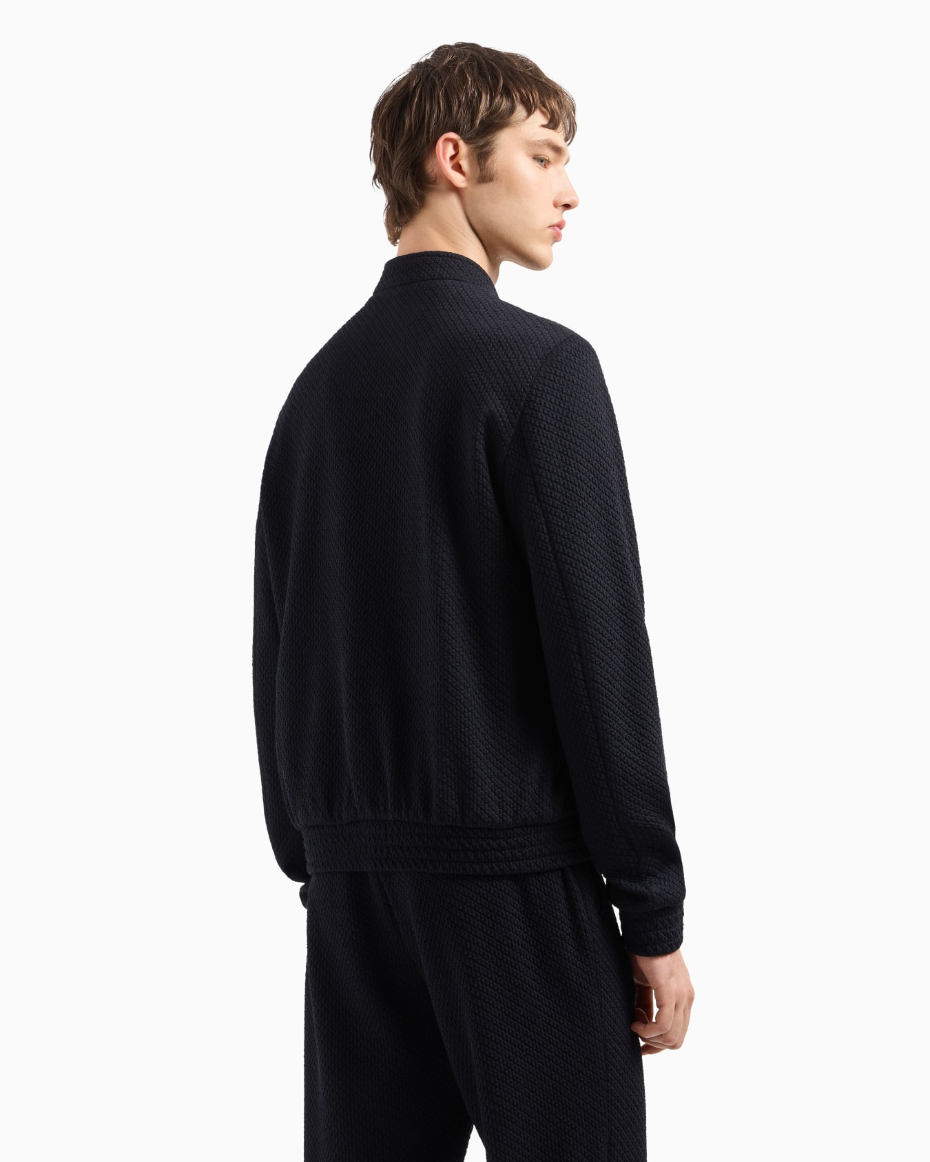 Blouson en maille stretch de jersey mélange laine effet 3D Diapositive 2