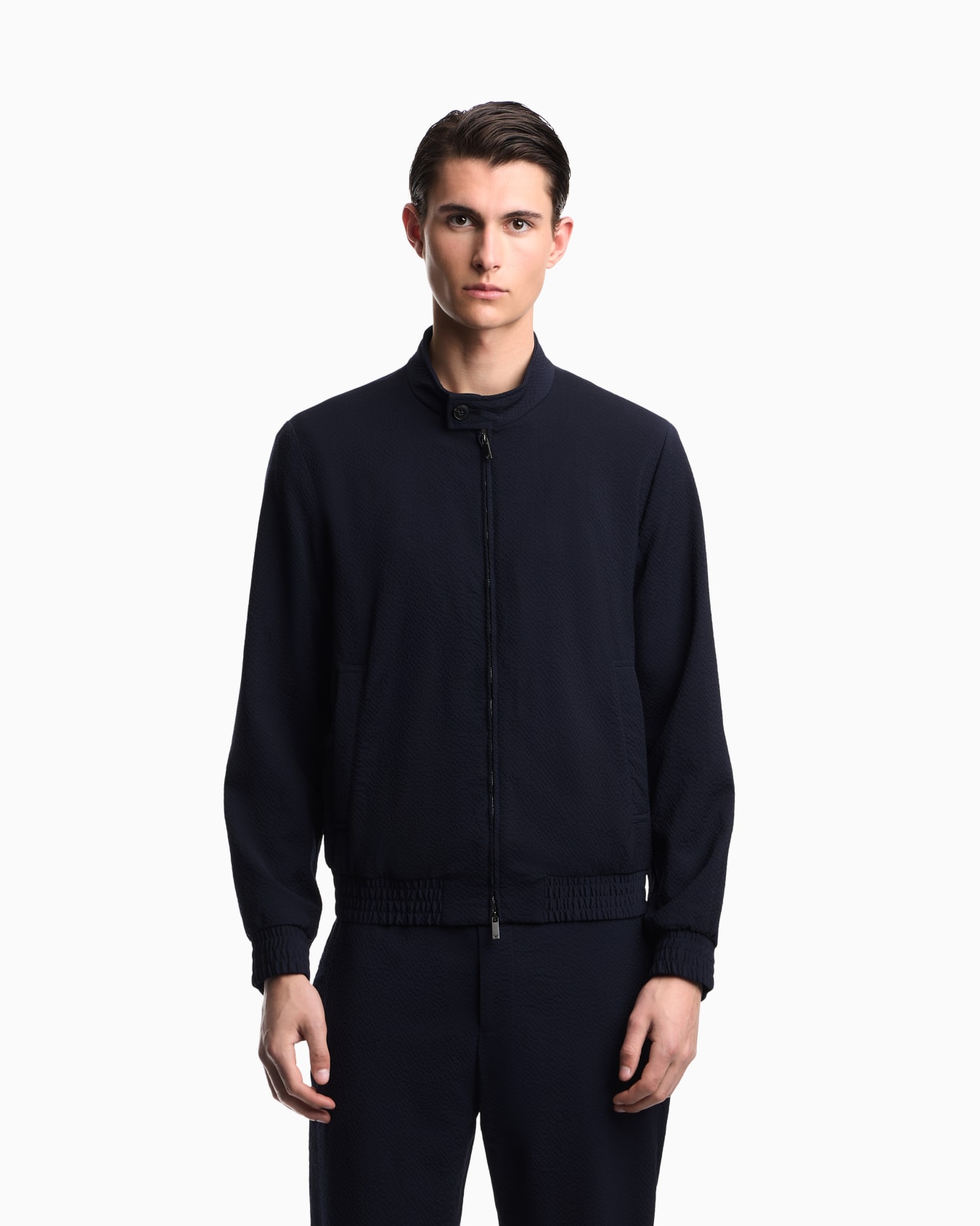 Light wool stretch seersucker blouson Slide 2