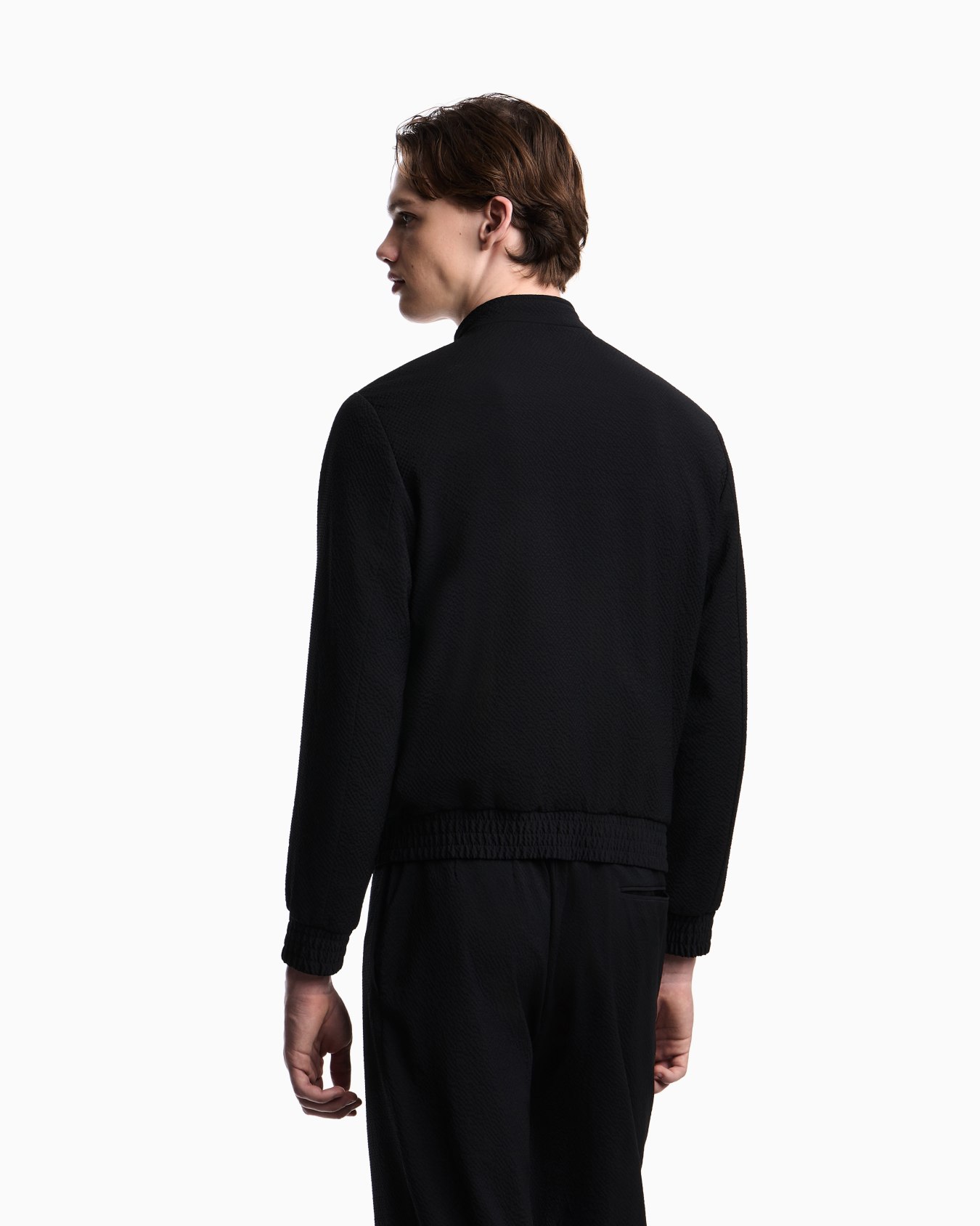 Light wool stretch seersucker blouson Slide 3