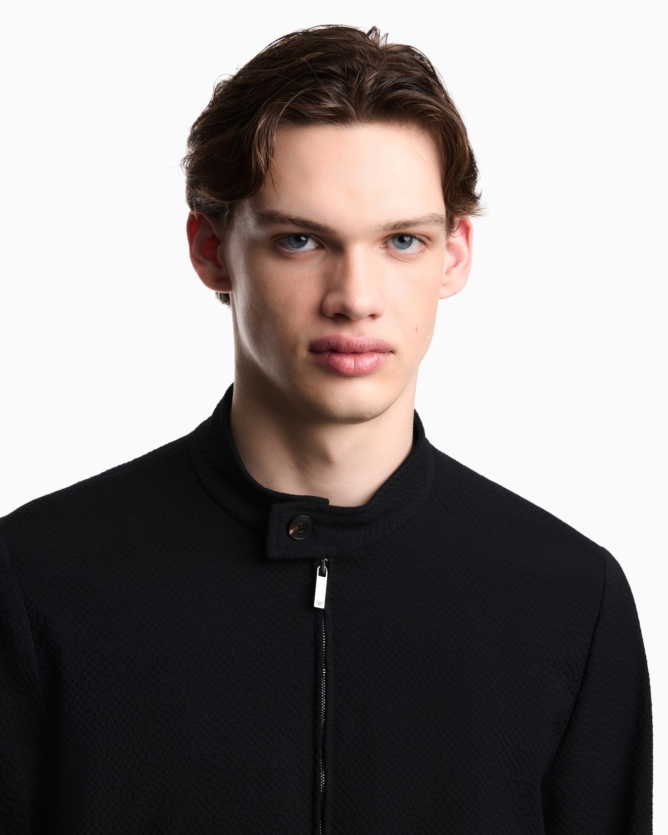 Light wool stretch seersucker blouson Slide 4