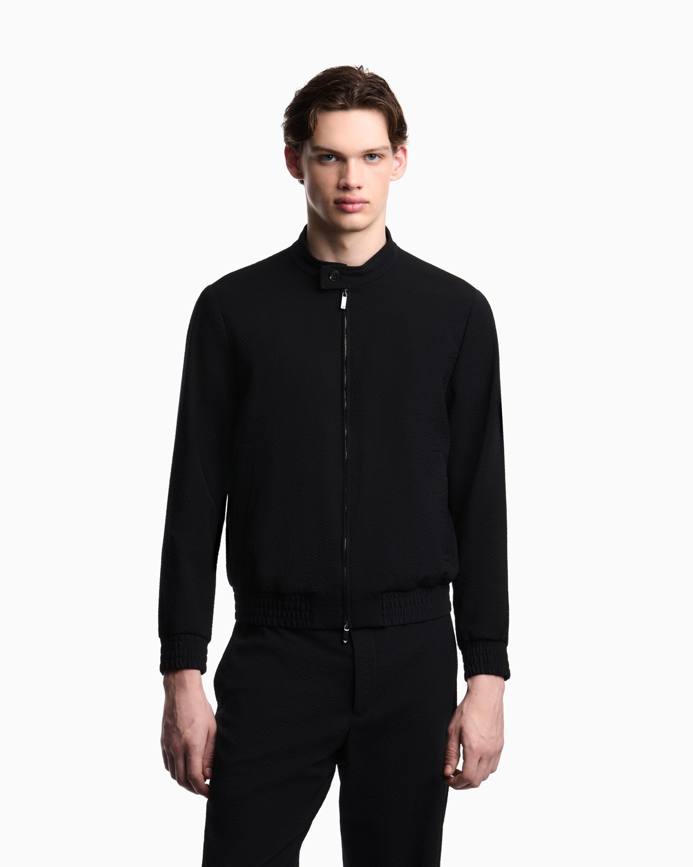 Light wool stretch seersucker blouson Slide 2