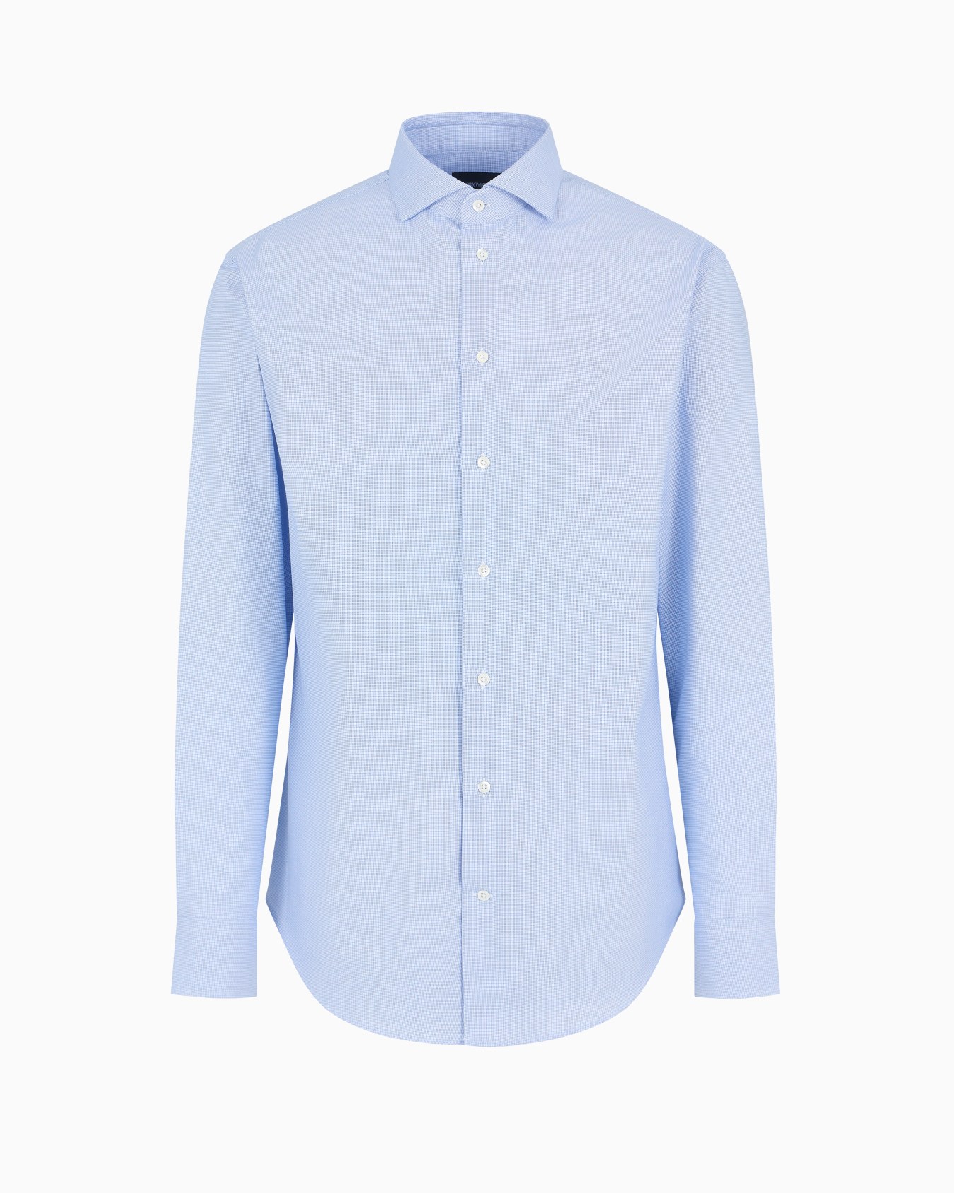 Camisa de algodón estructurado con microfantasía integral Diapositiva 0