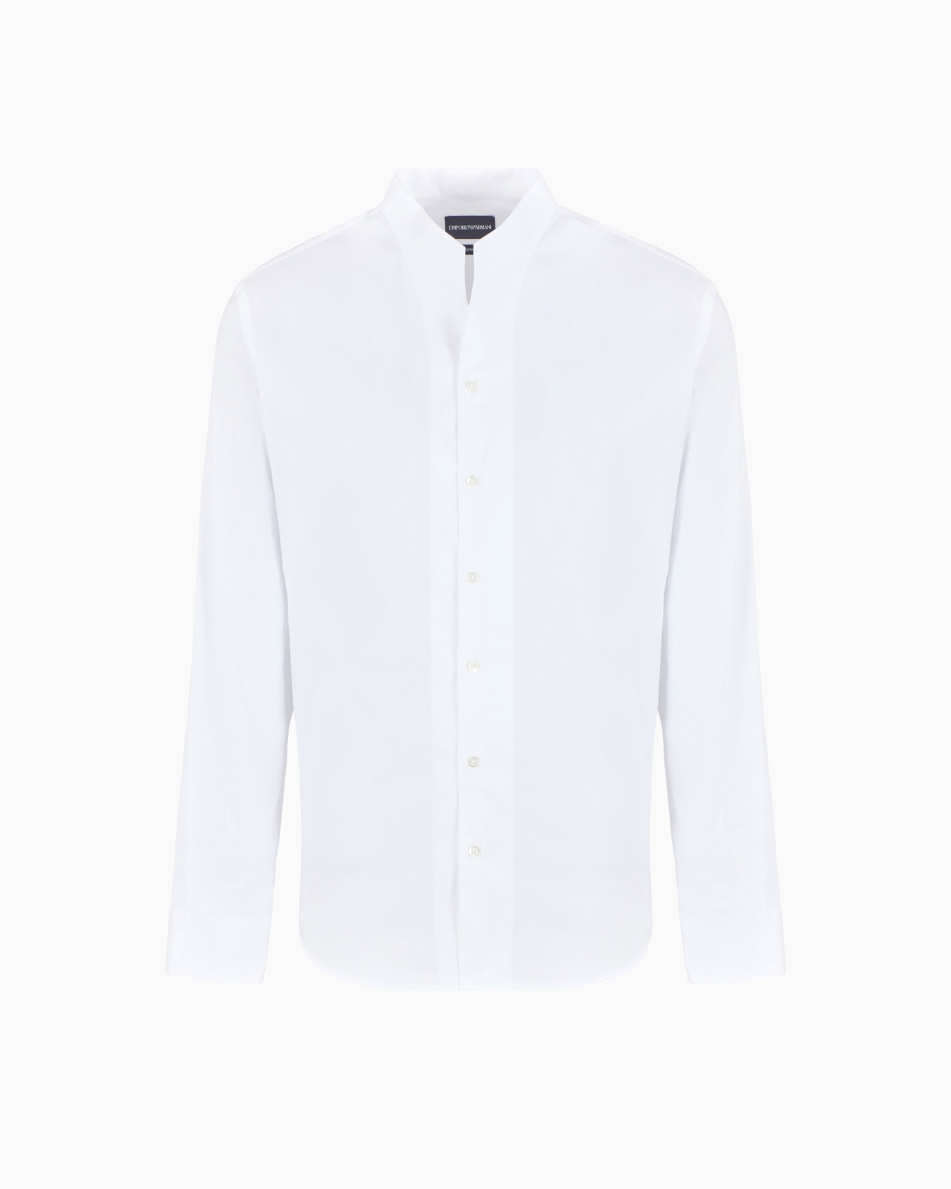 Chemise col officier en satin stretch Diapositive 0