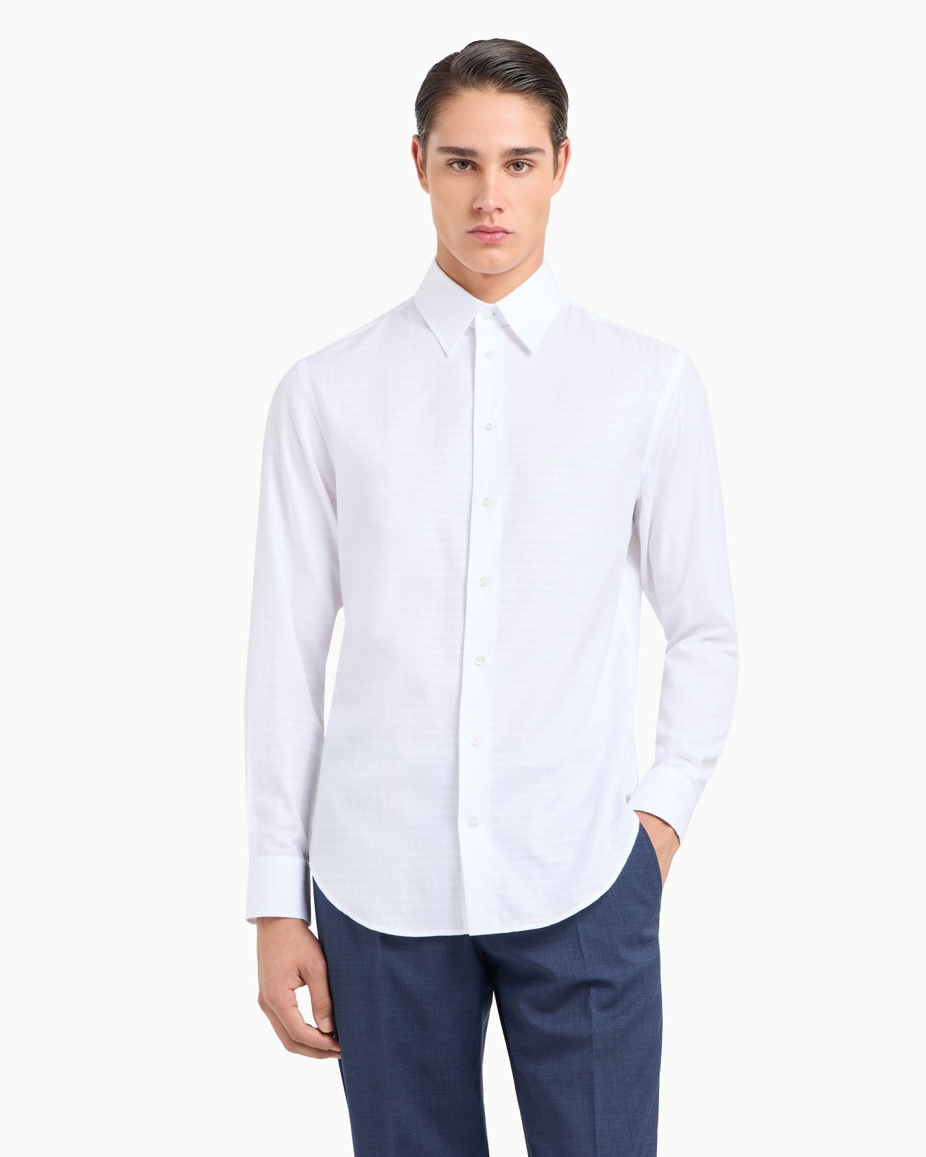 Hemd aus gemustertem Baumwoll-Jacquard Folie 1