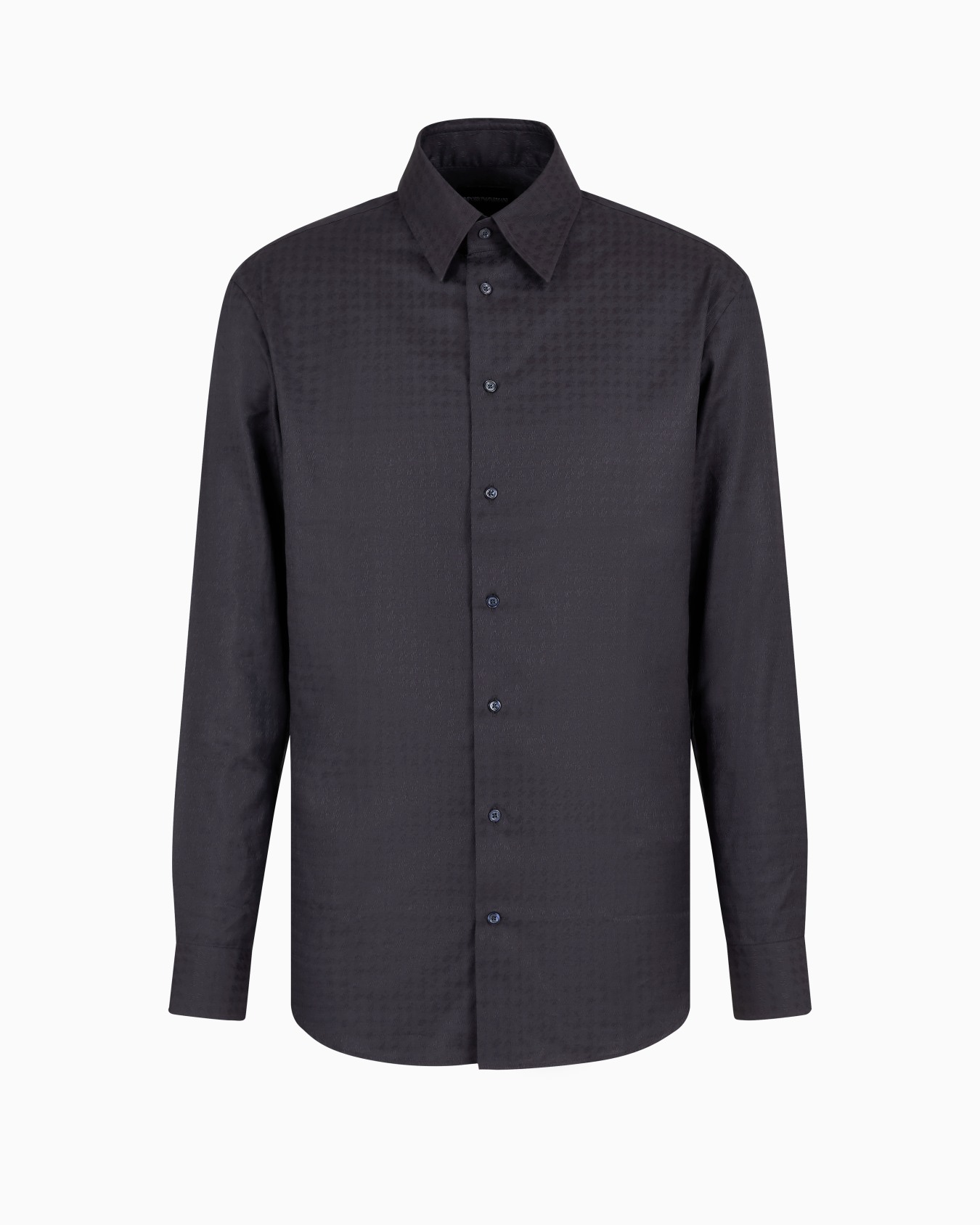 Cotton shirt with a jacquard motif Slide 0