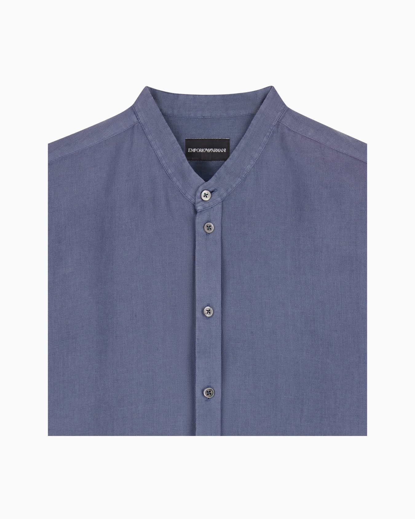 Camisa de lino teñido en prenda con cuello de tira Diapositiva 2