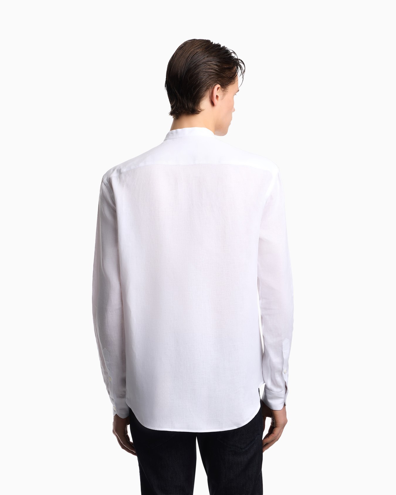 Guru collar shirt in pure linen Slide 2