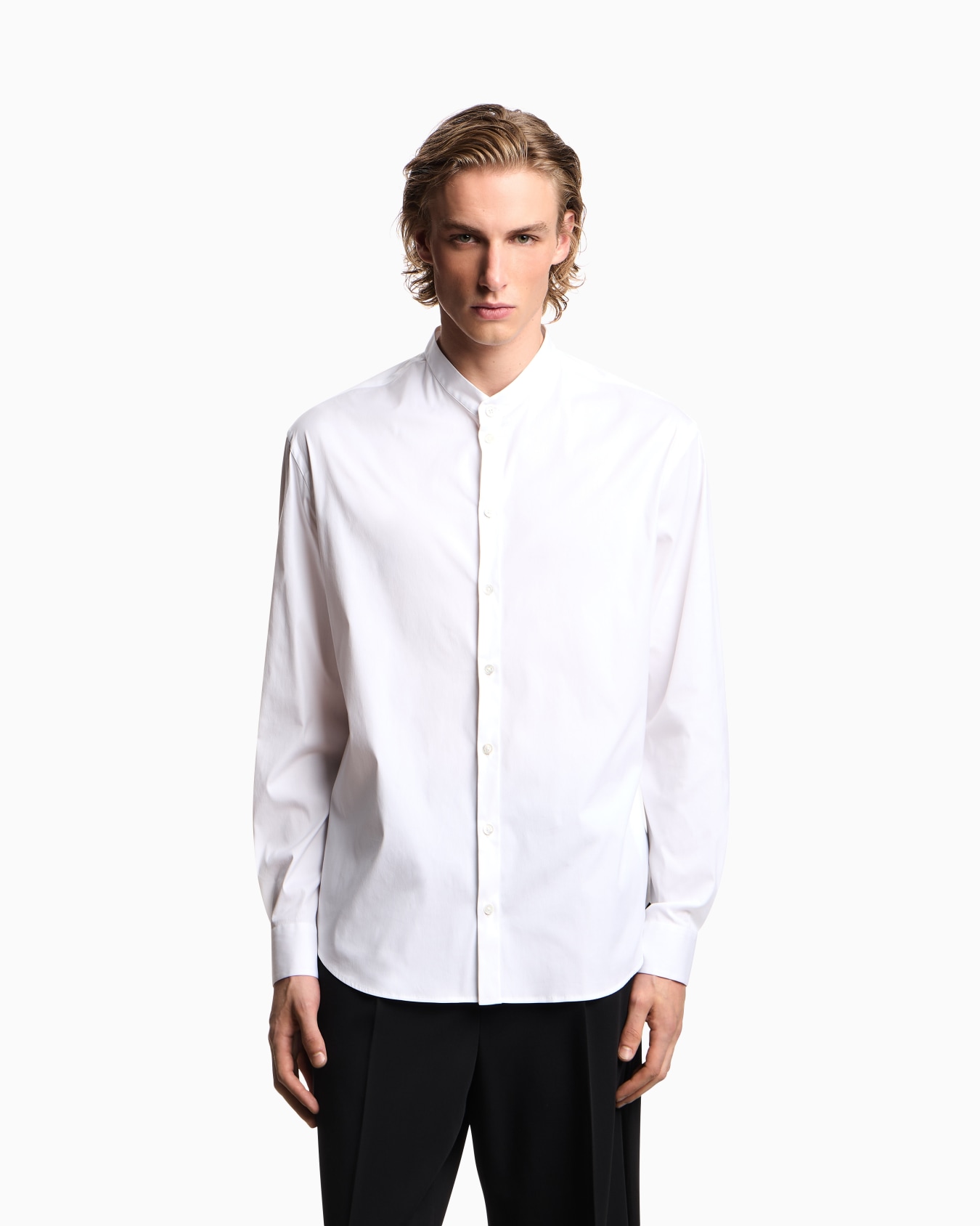 Guru collar shirt in stretch techno cotton Diapositive 2